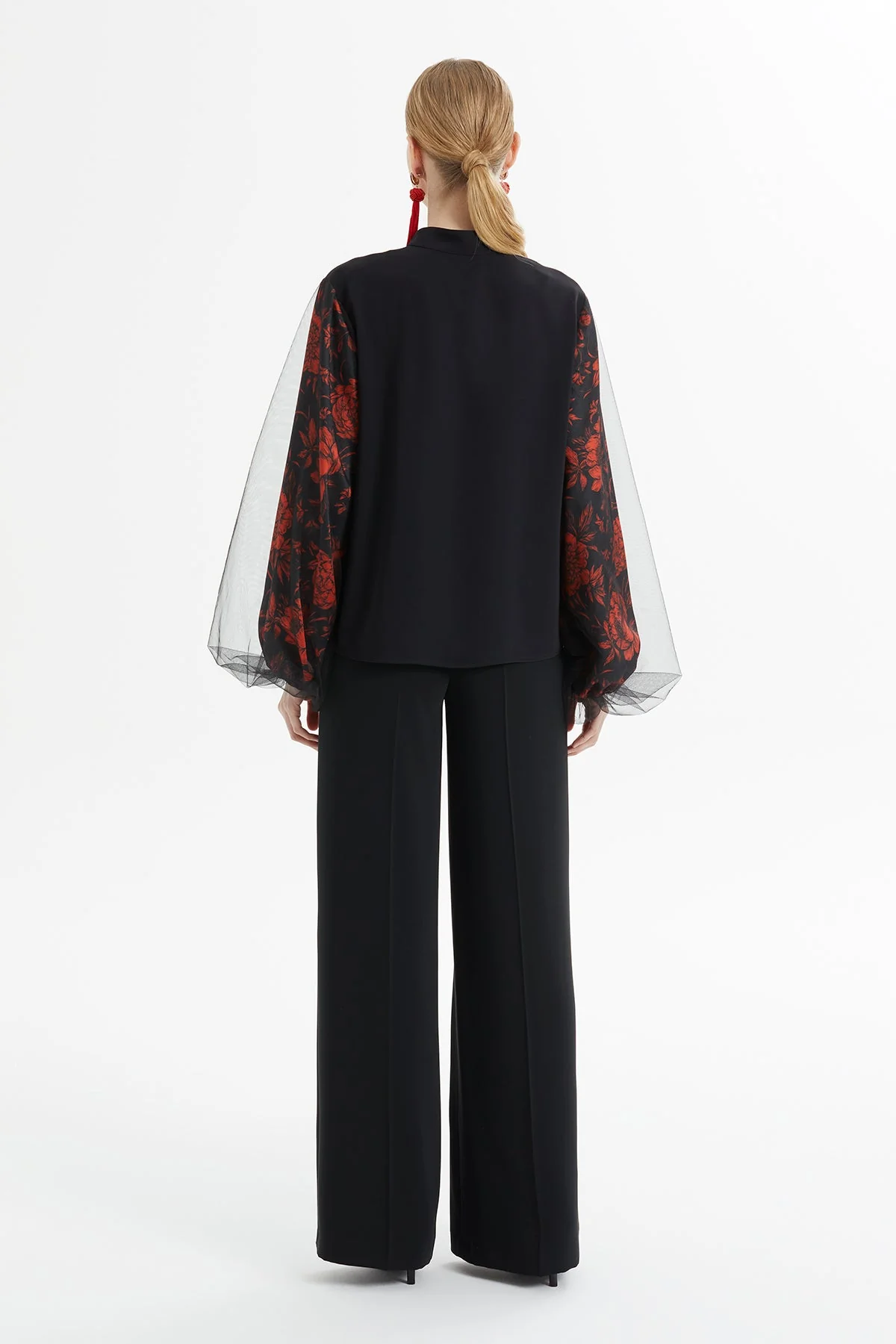 Black Patterned-Sleeve Tracksuit - Image 5