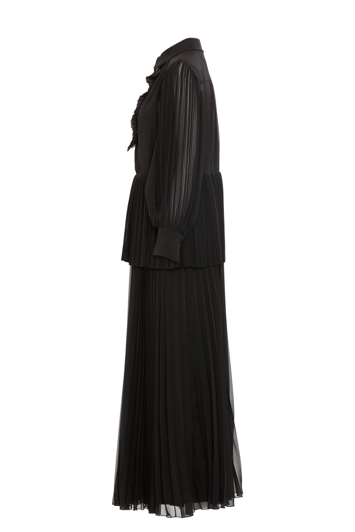 Black Pleated Maxi Dress - Image 3