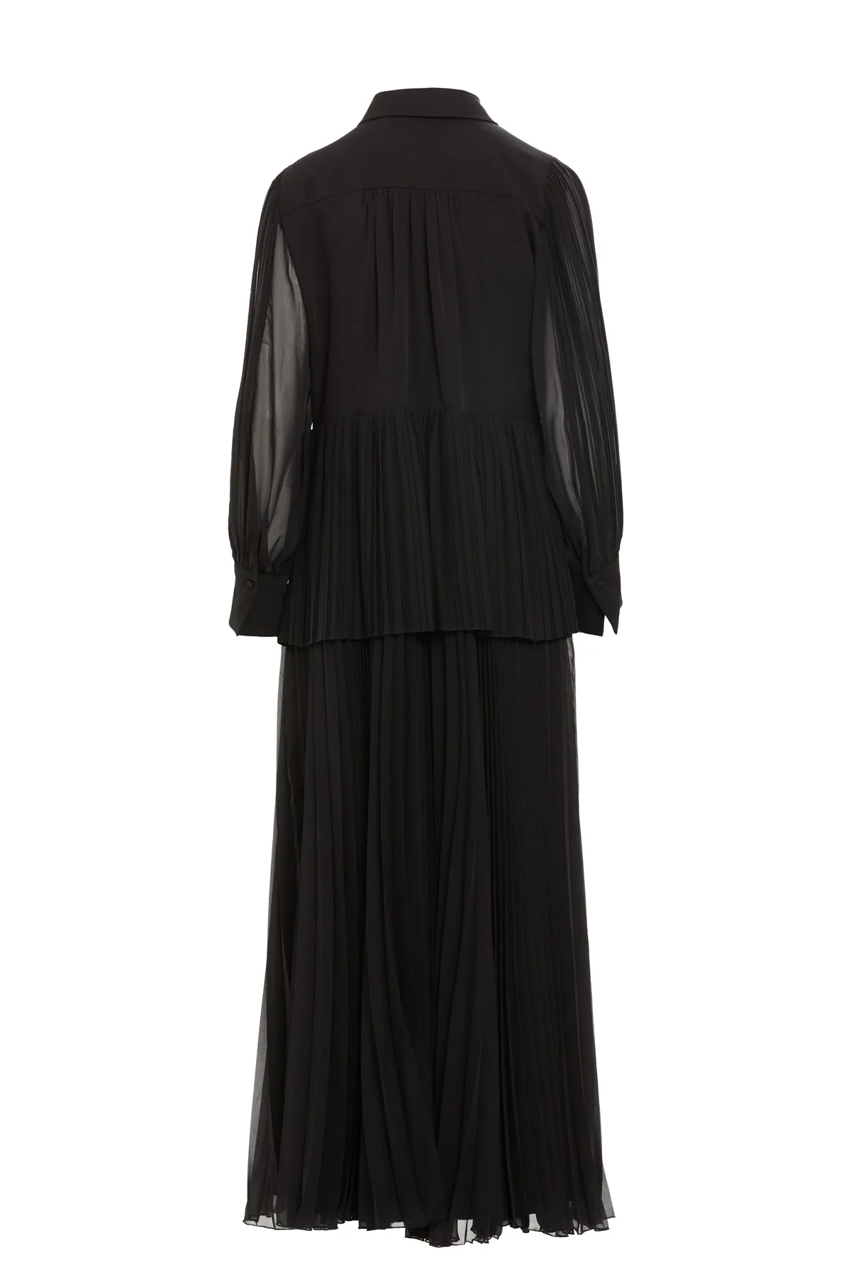 Black Pleated Maxi Dress - Image 4