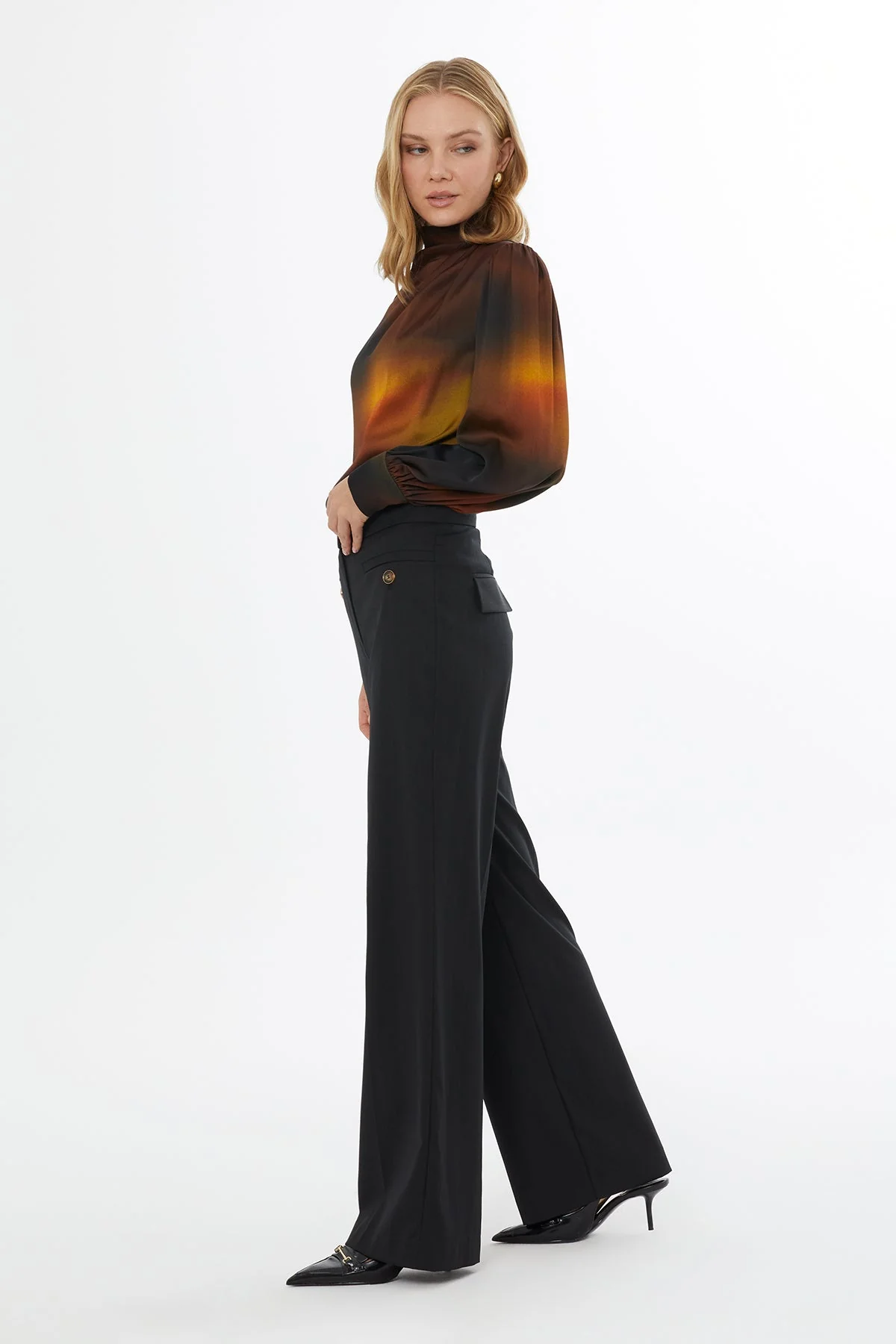 Black Pleated Trousers - Image 3