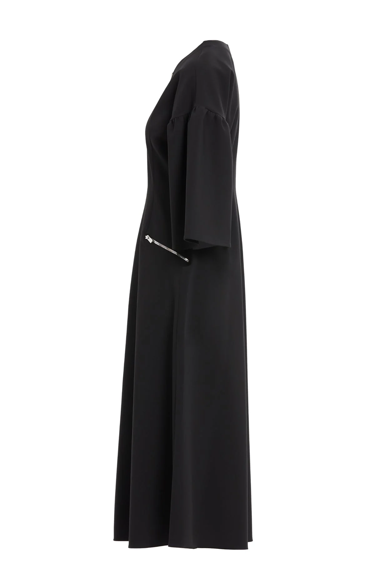 Black Pocketed Midi Dress - Image 2