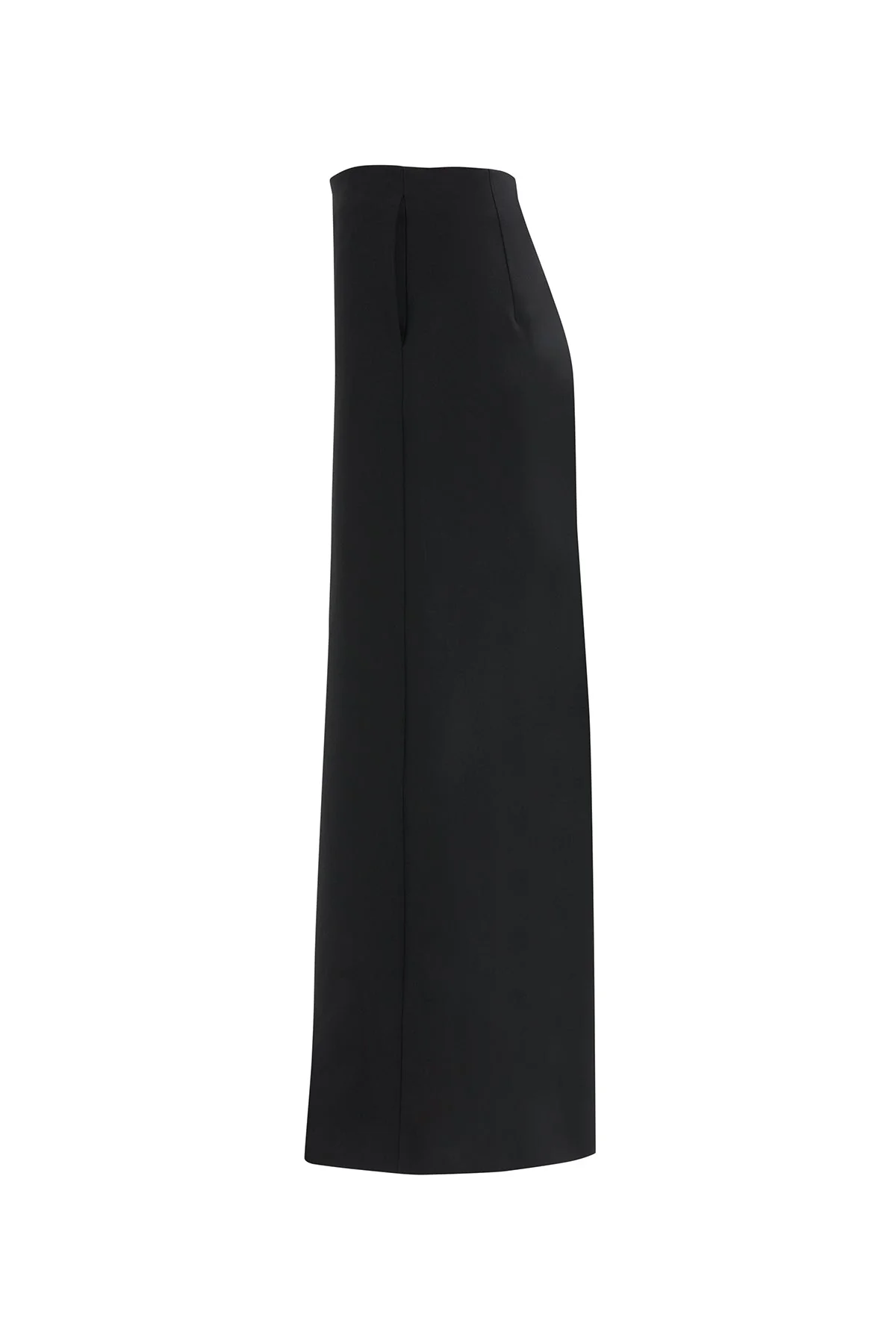 Black Pocketed Slit-Detail Midi Skirt - Image 2