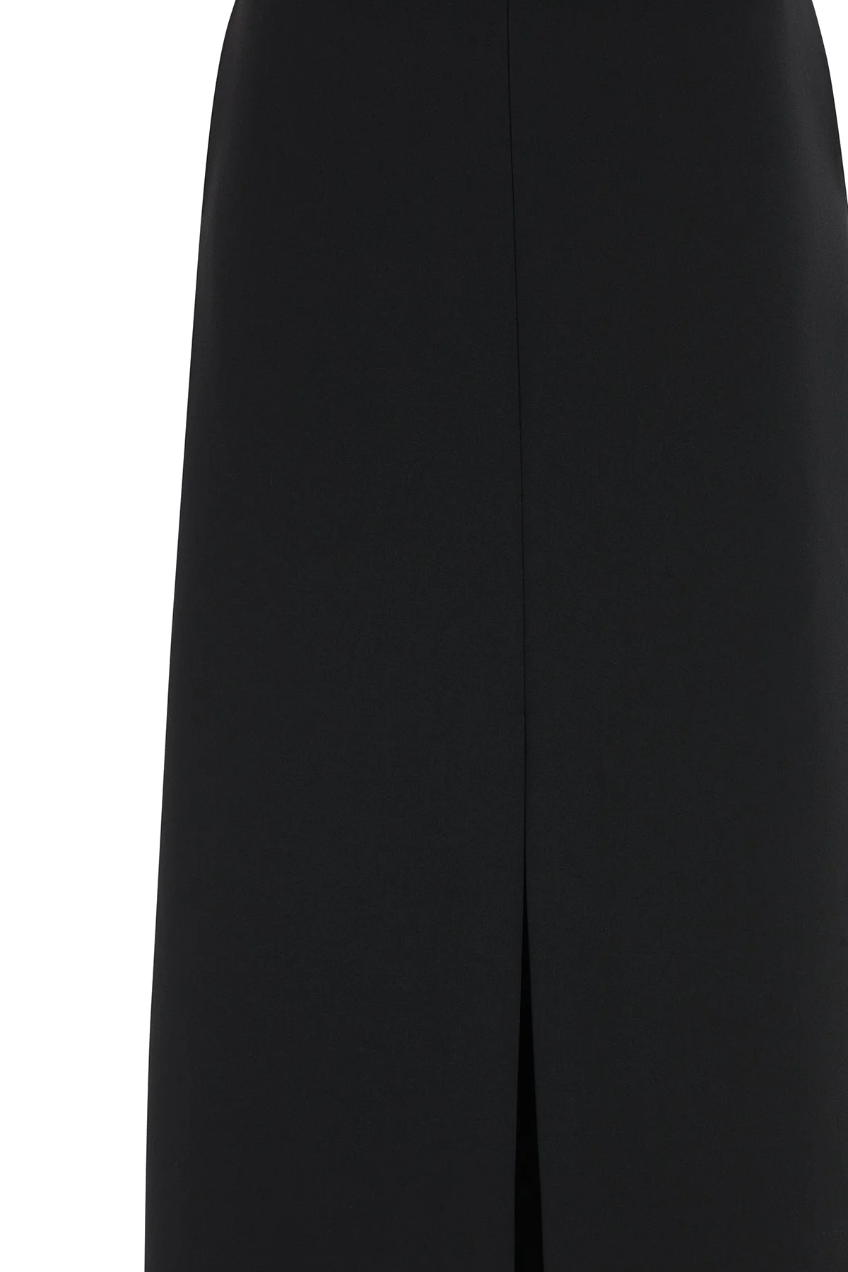 Black Pocketed Slit-Detail Midi Skirt - Image 3