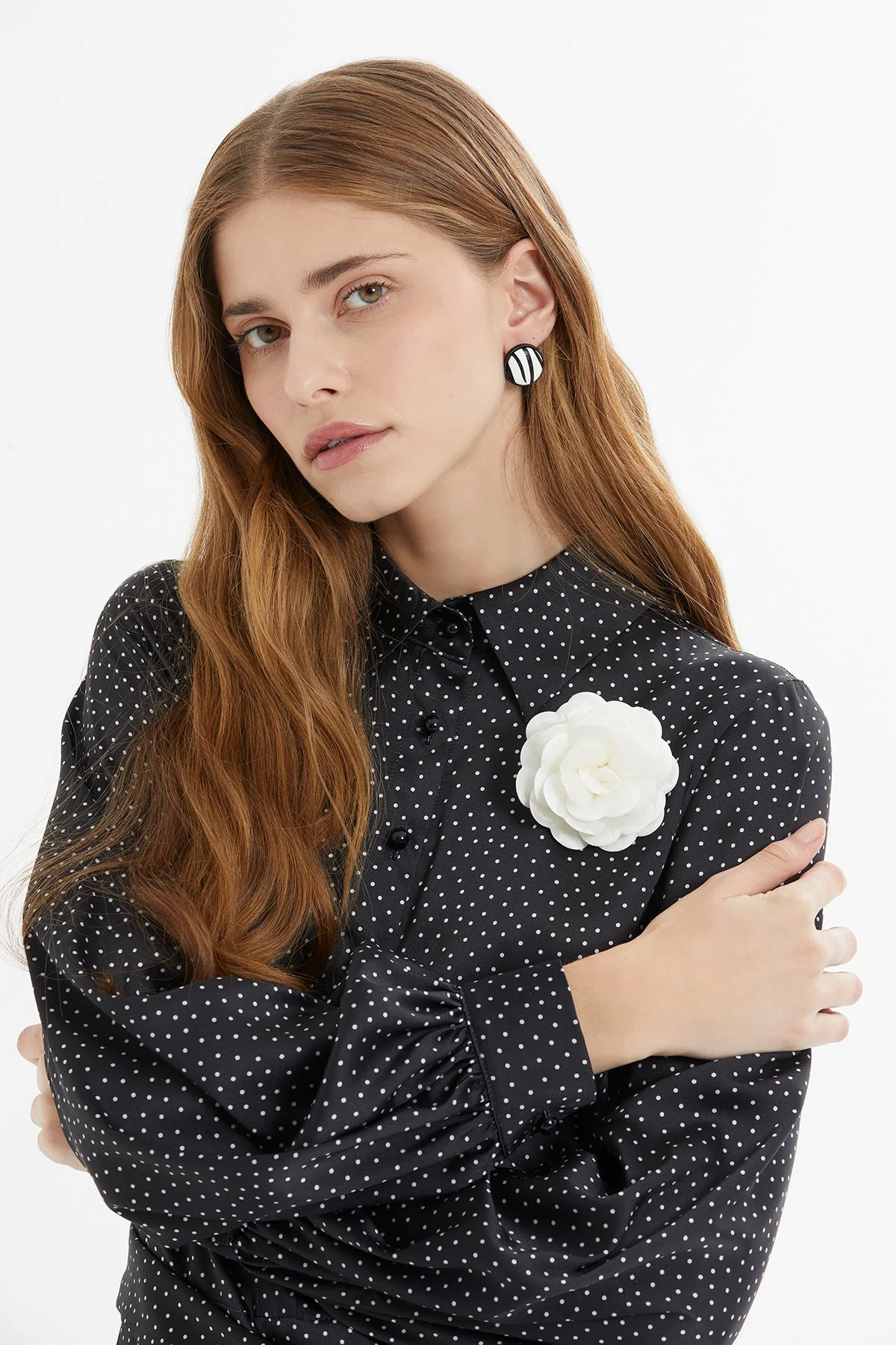 Black Polka-Dot Maxi Dress - Image 2