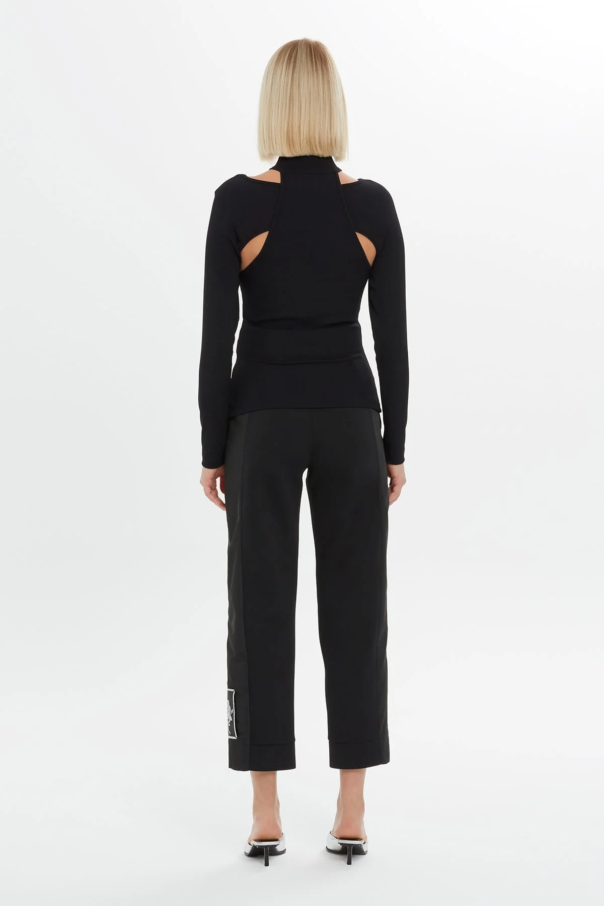 Black Rose Print Long-Sleeve Blouse - Image 5