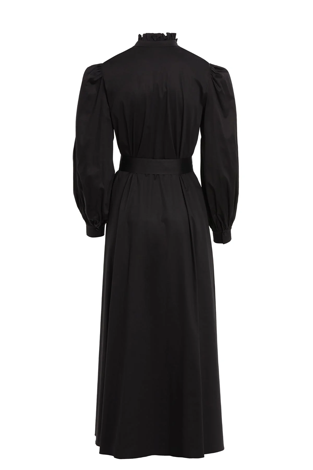 Black Ruffled Midi Dress - Image 3