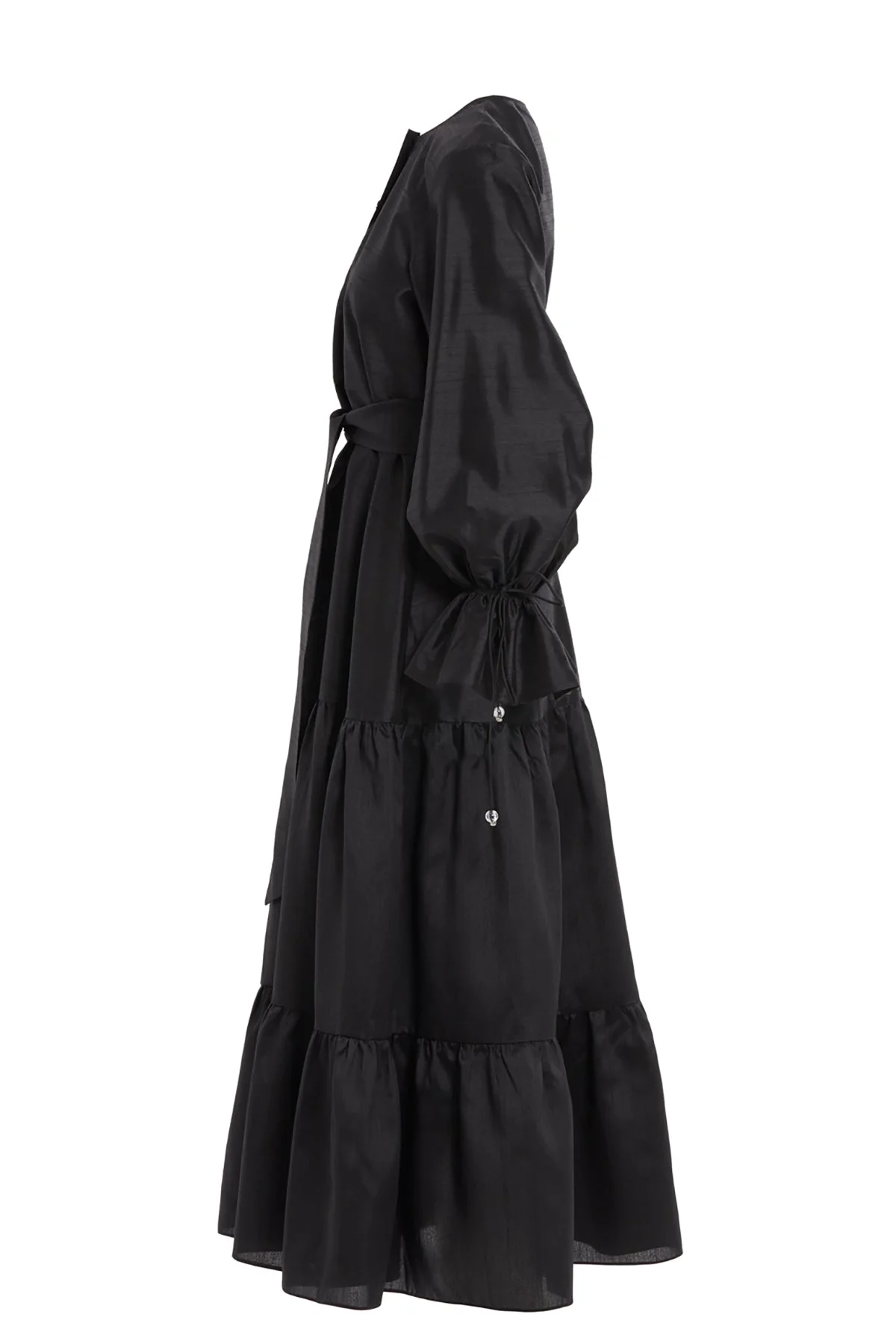 Black Sash-Detail Maxi Dress - Image 2