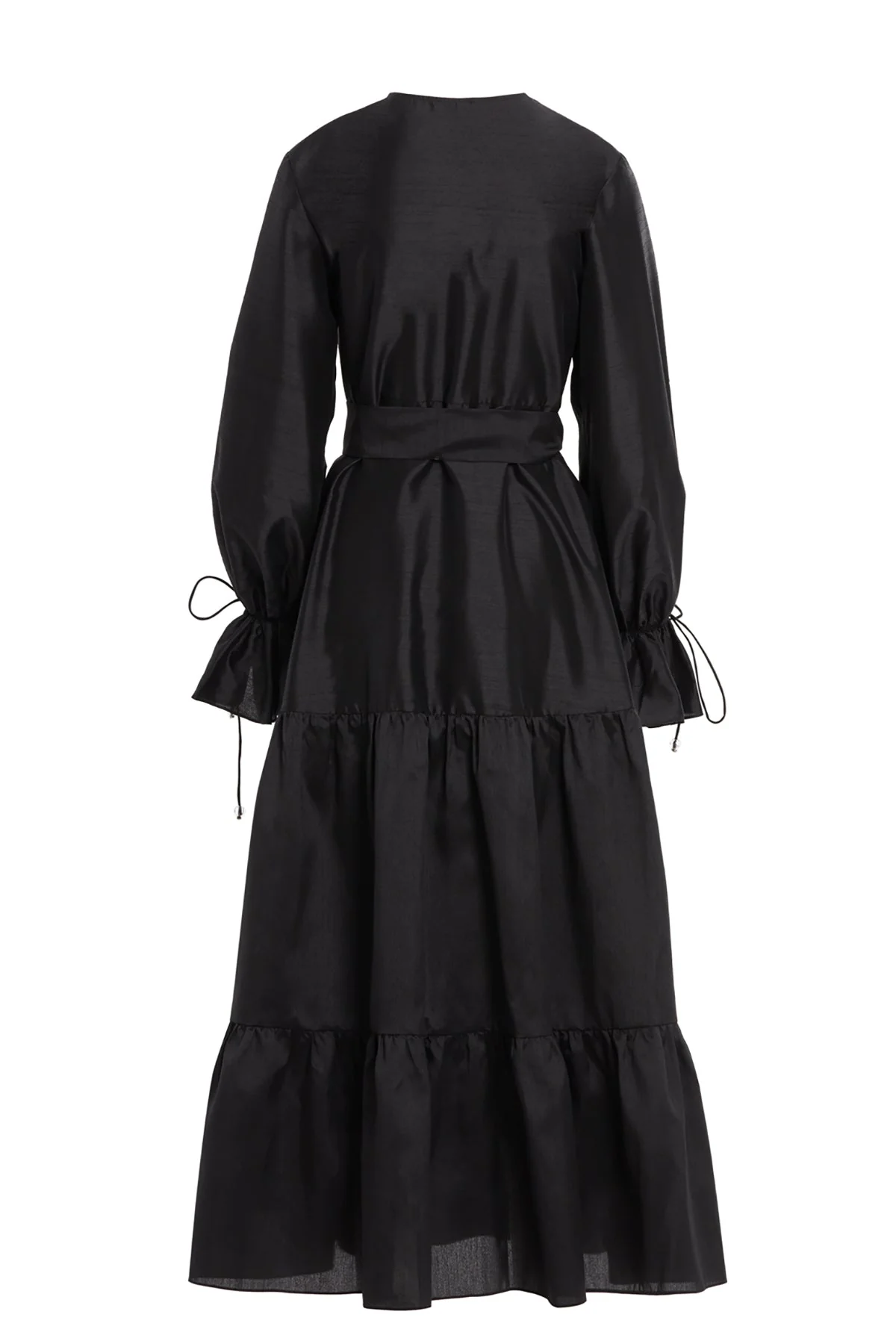 Black Sash-Detail Maxi Dress - Image 3