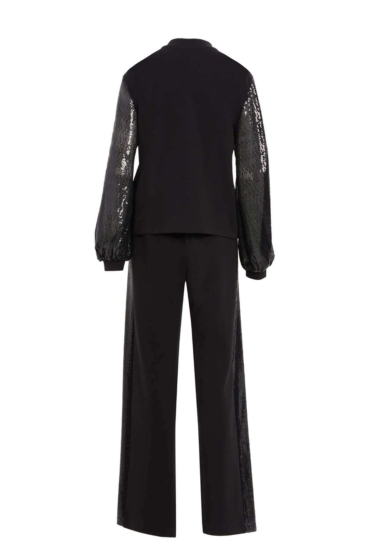 Black Sequin-Sleeve Tracksuit - Image 3