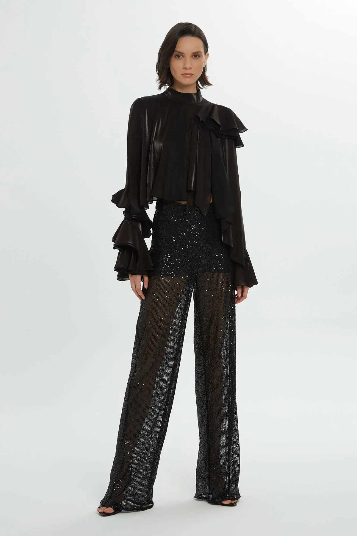 Black Sequin Trousers