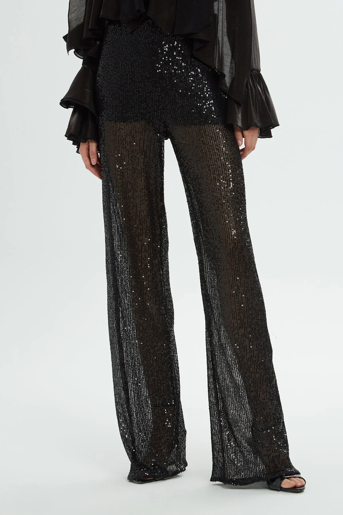 Black Sequin Trousers - Image 2