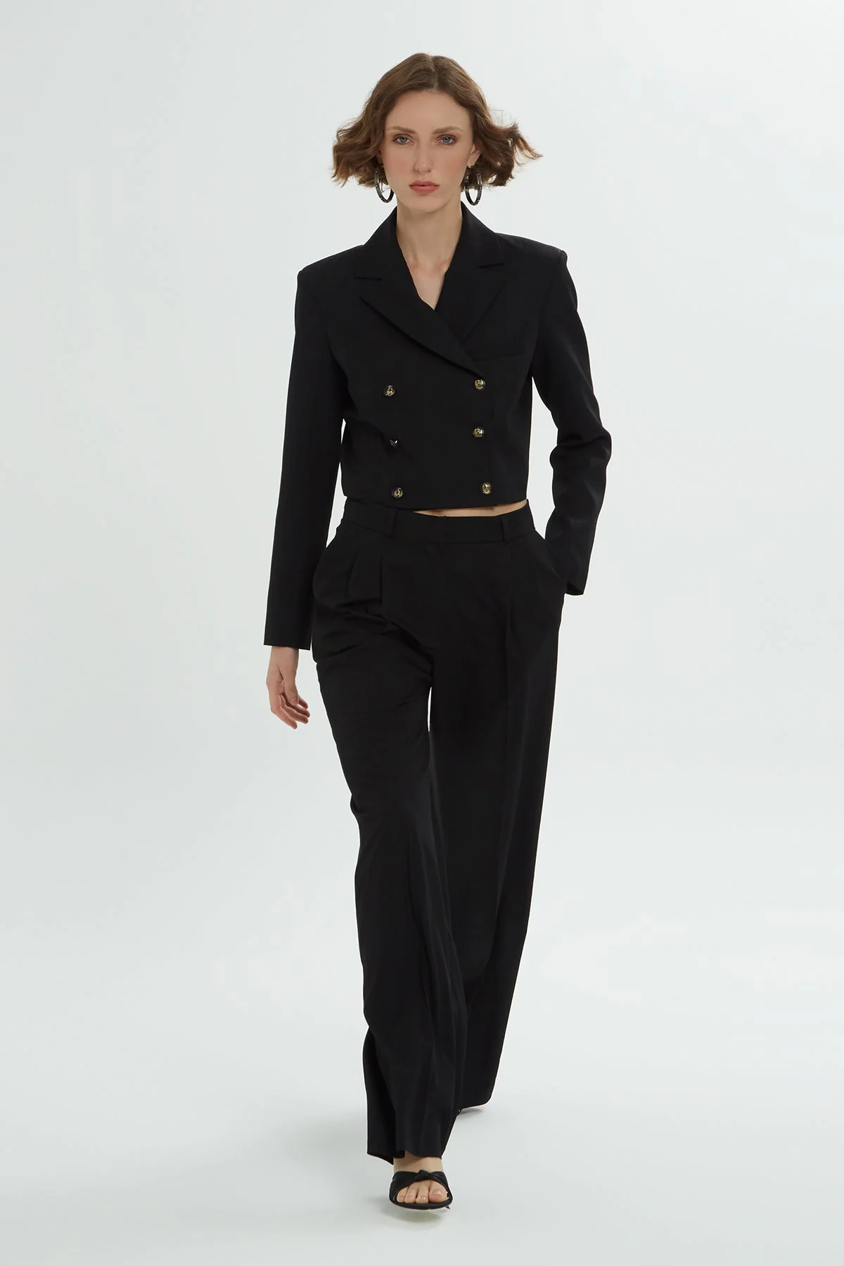 Black Short Jacket and Trousers Co-Ord Set