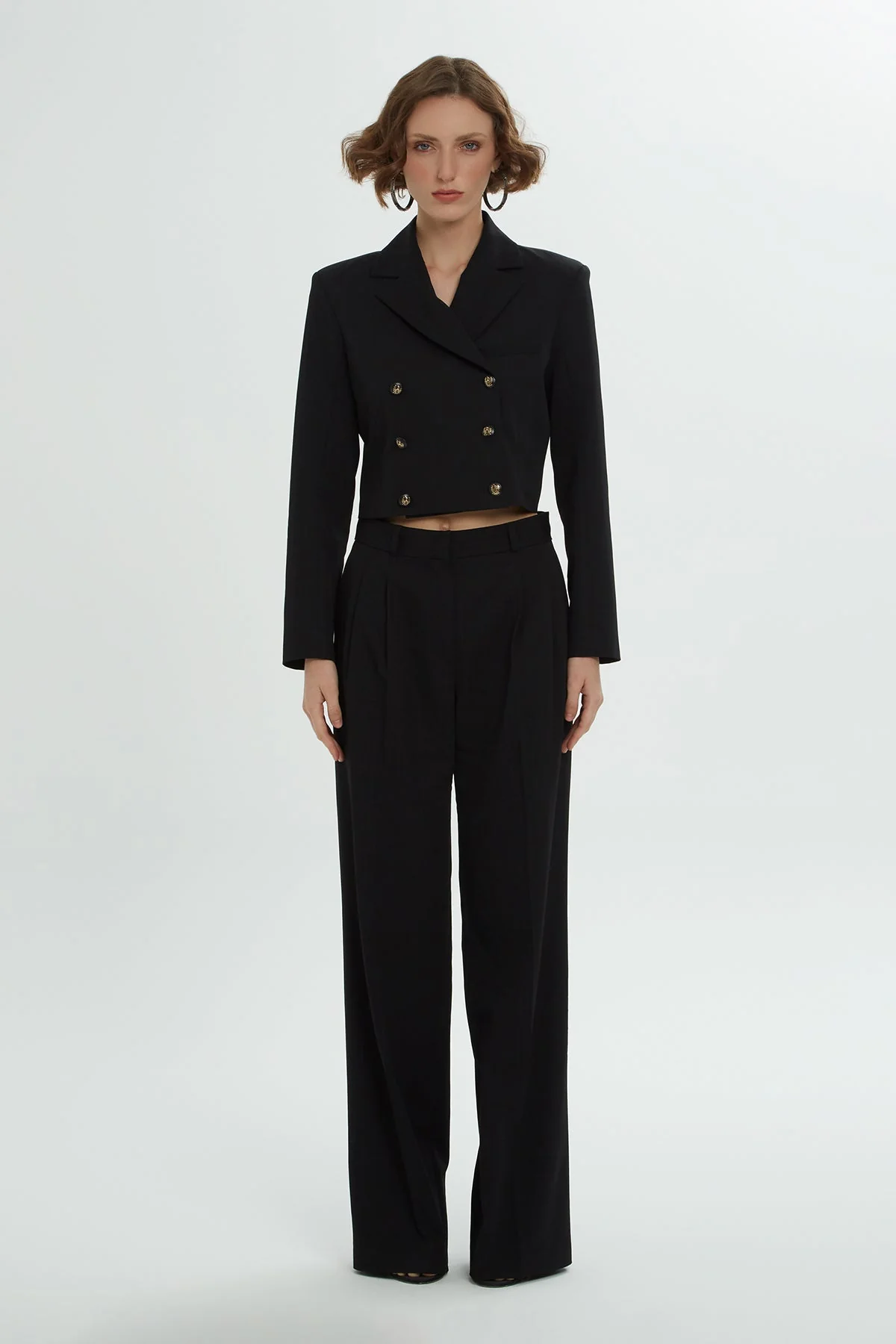 Black Short Jacket and Trousers Co-Ord Set - Image 2