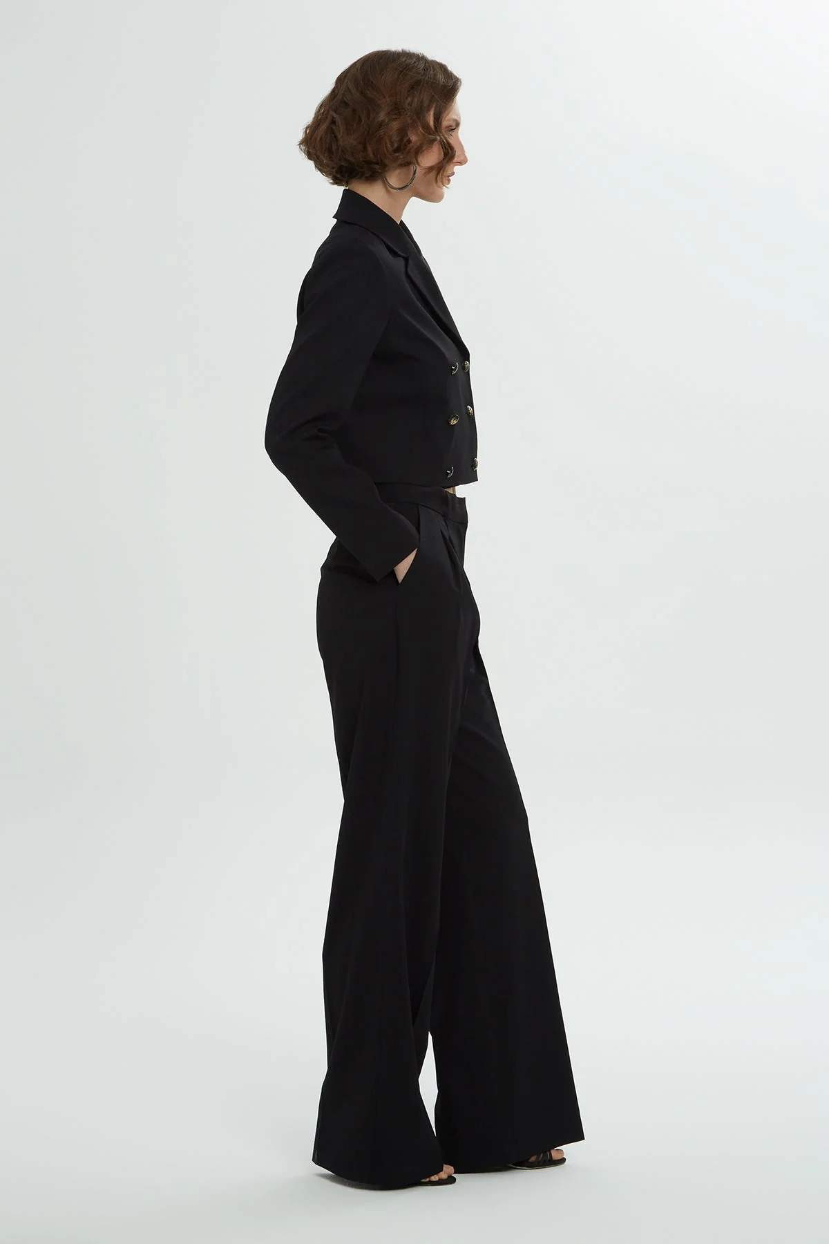 Black Short Jacket and Trousers Co-Ord Set - Image 4