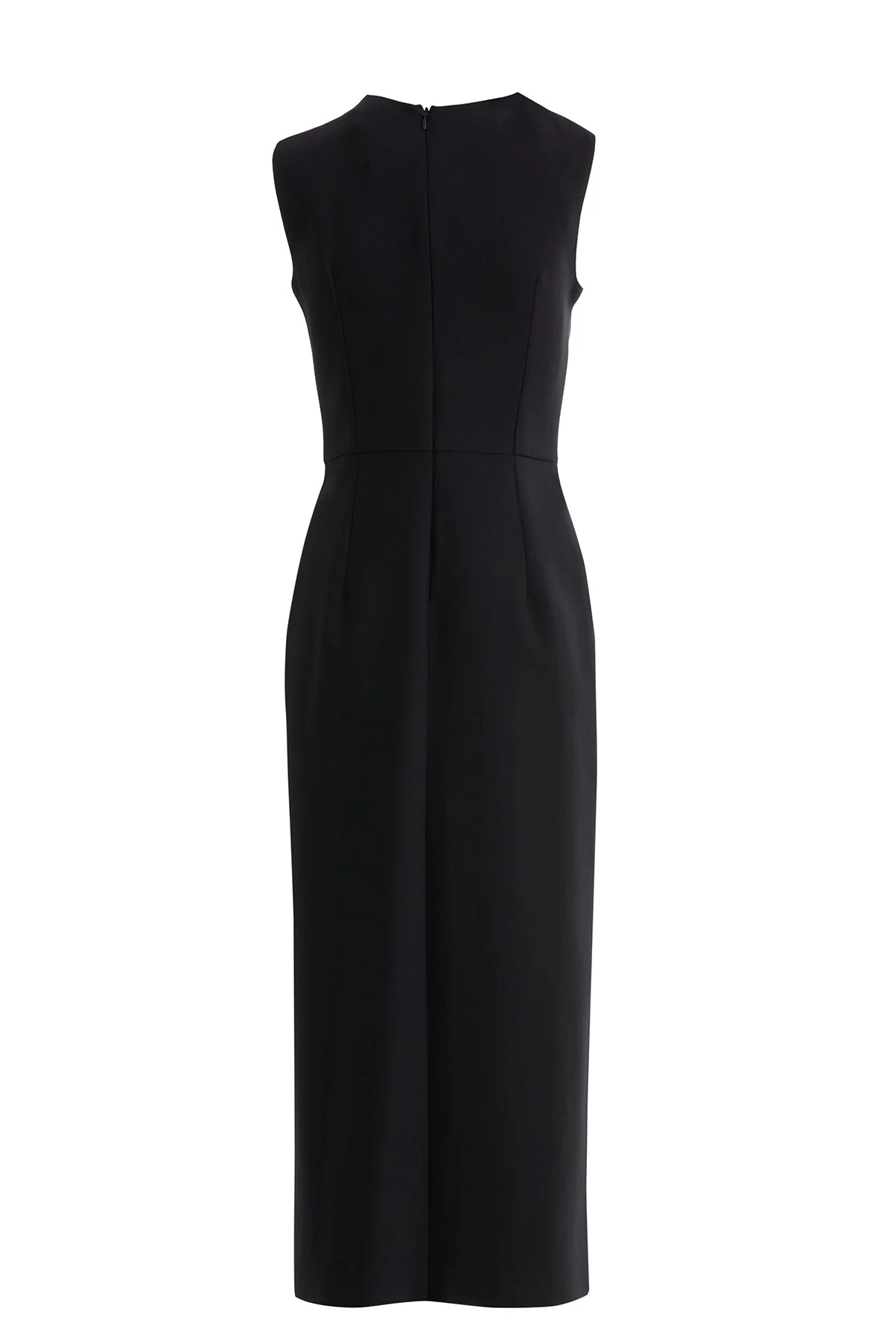 Black Shoulder-Draped Midi Dress - Image 3