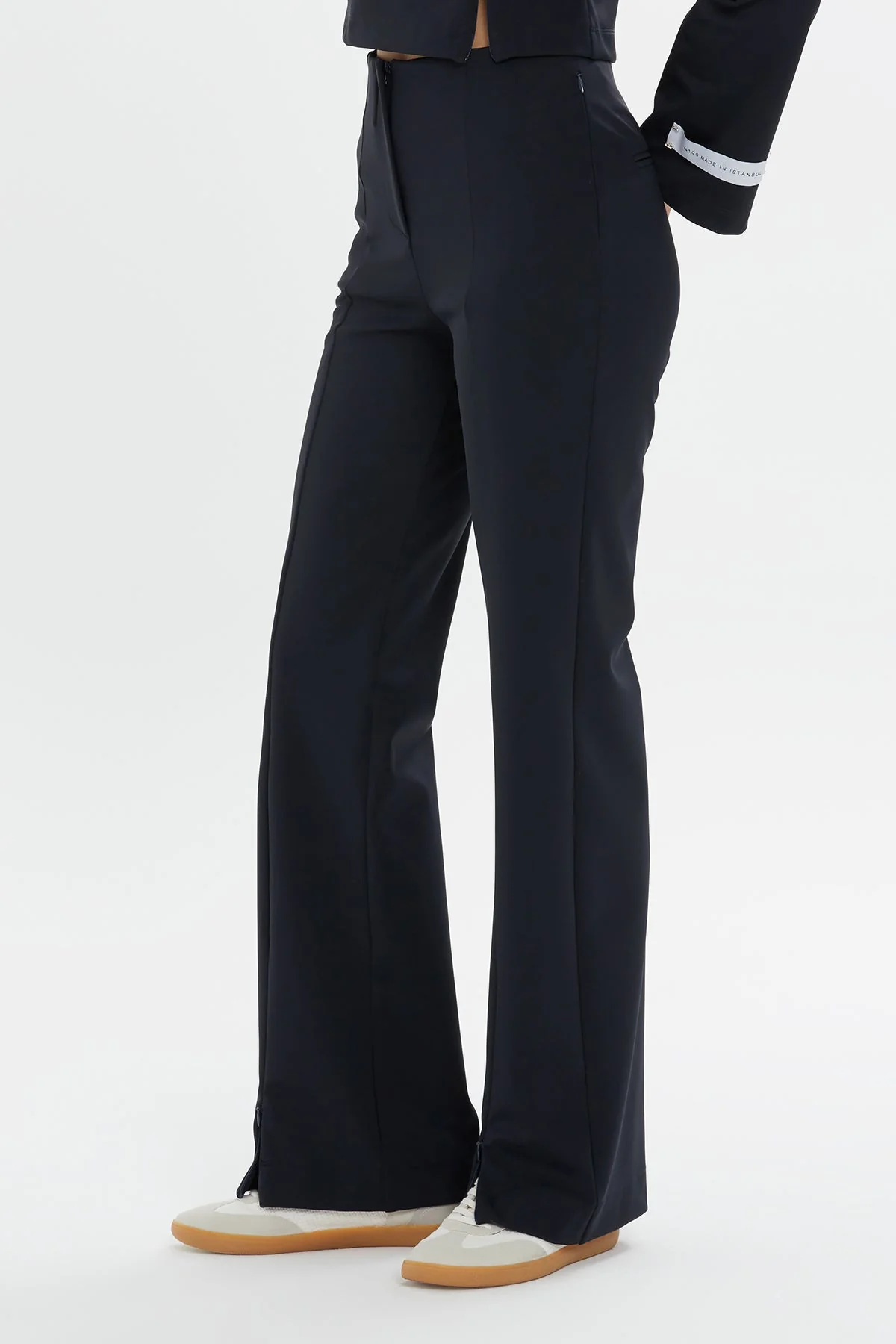 Black Slit Detail Pants - Image 2