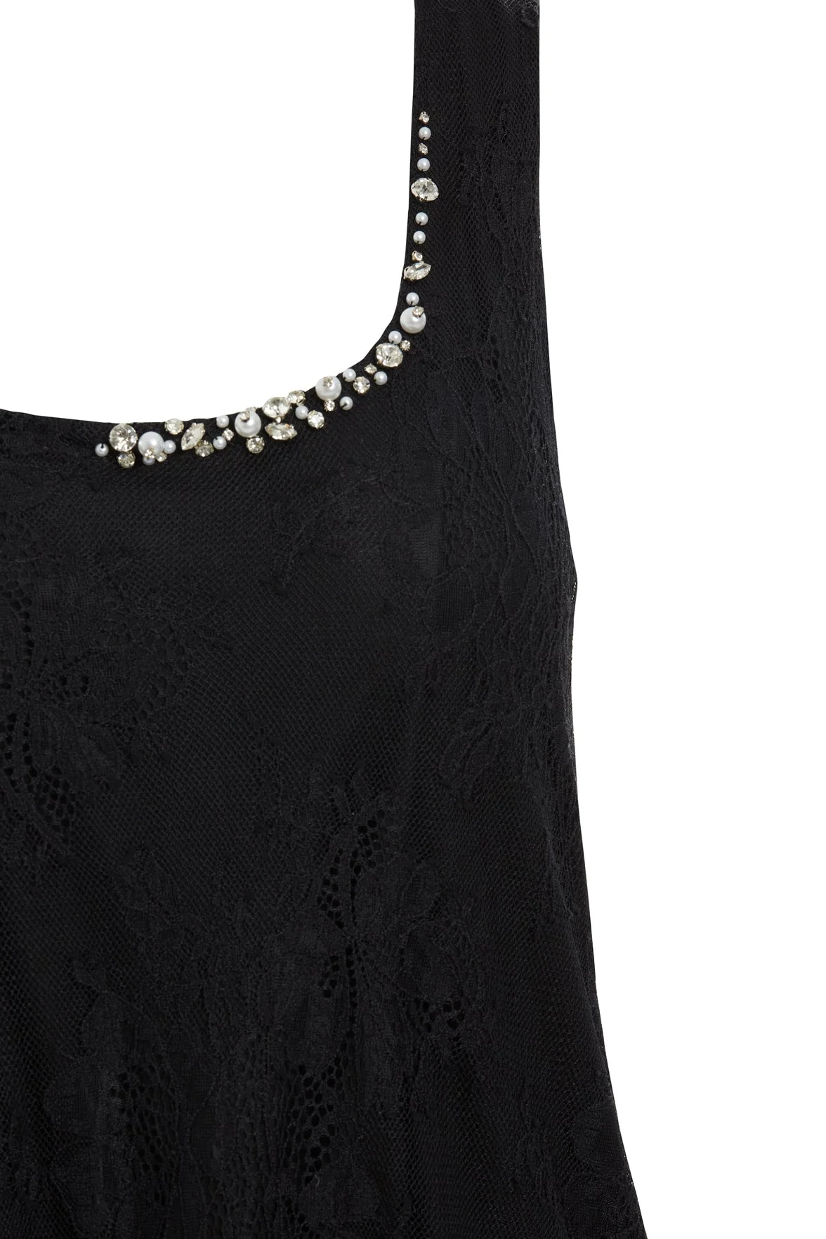 Black Stone Embellished Lace Blouse - Image 3