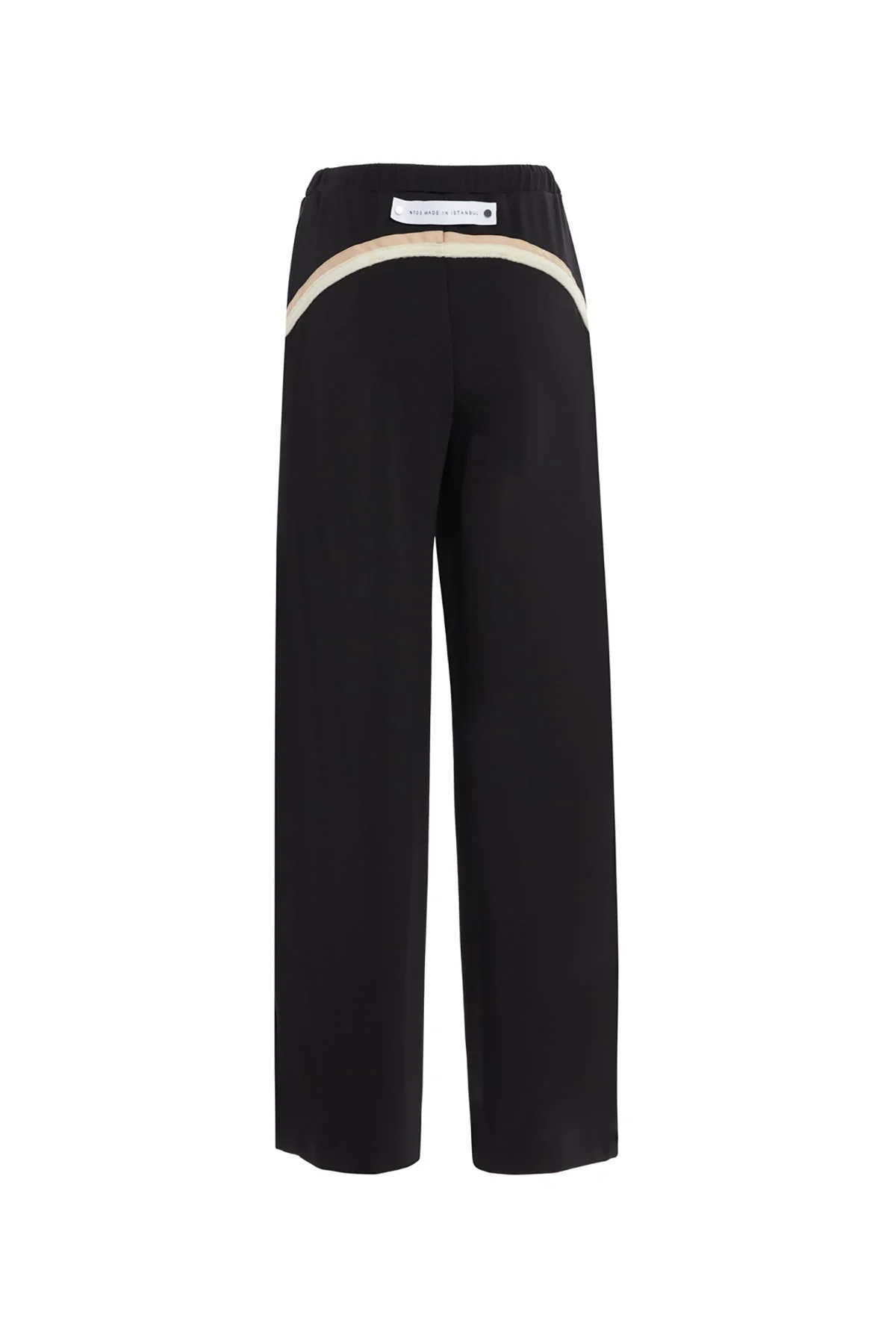 Black Stripe-Detail Wide-Leg Sweatpants - Image 3