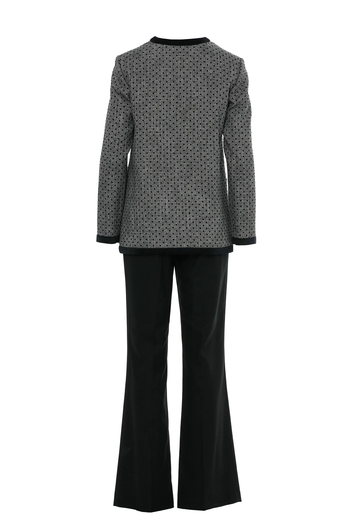 Black Suit with Band-Detail Jacket - Image 3