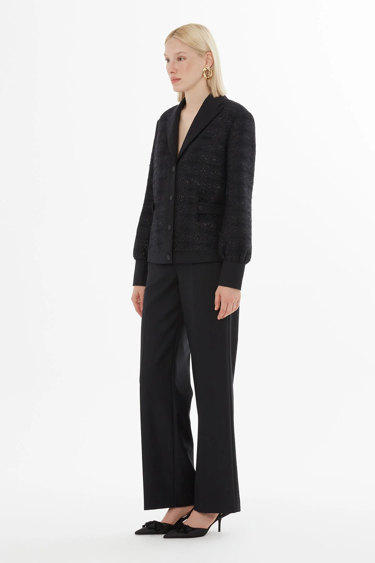Black Suit with Button Details - Image 3