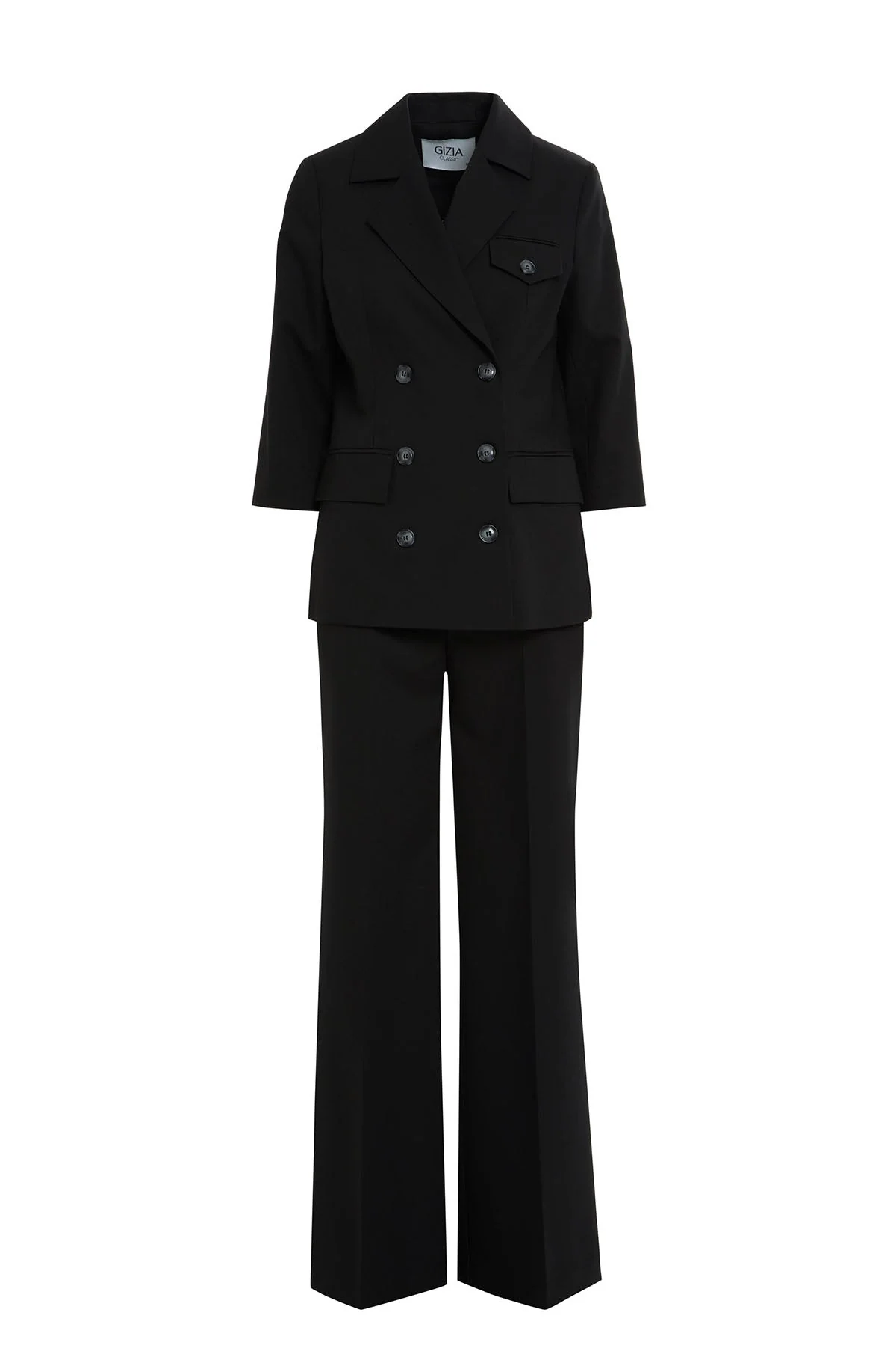 Black Suit with Buttoned Jacket