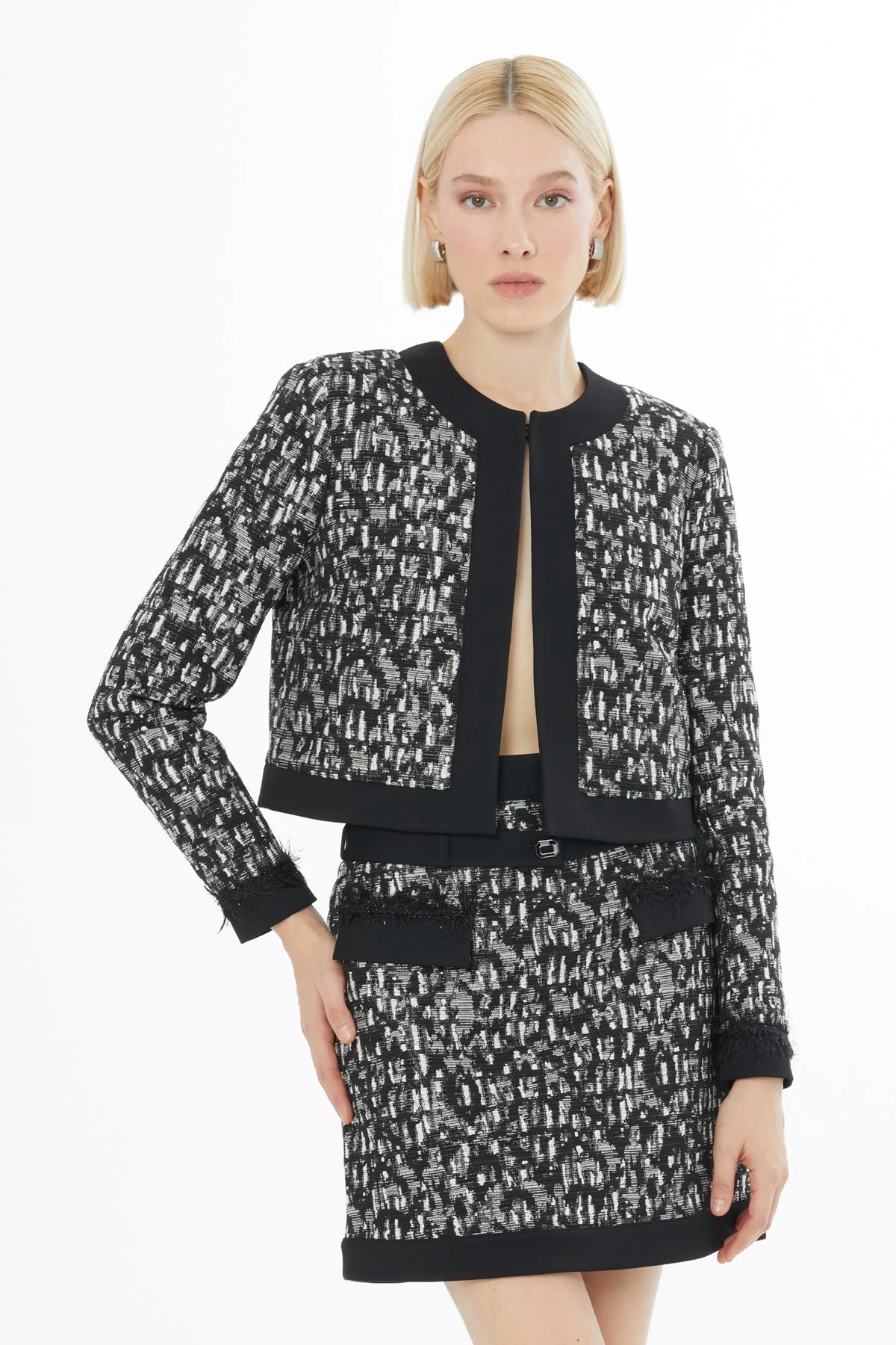 Black Suit with Jacket and Skirt - Image 2