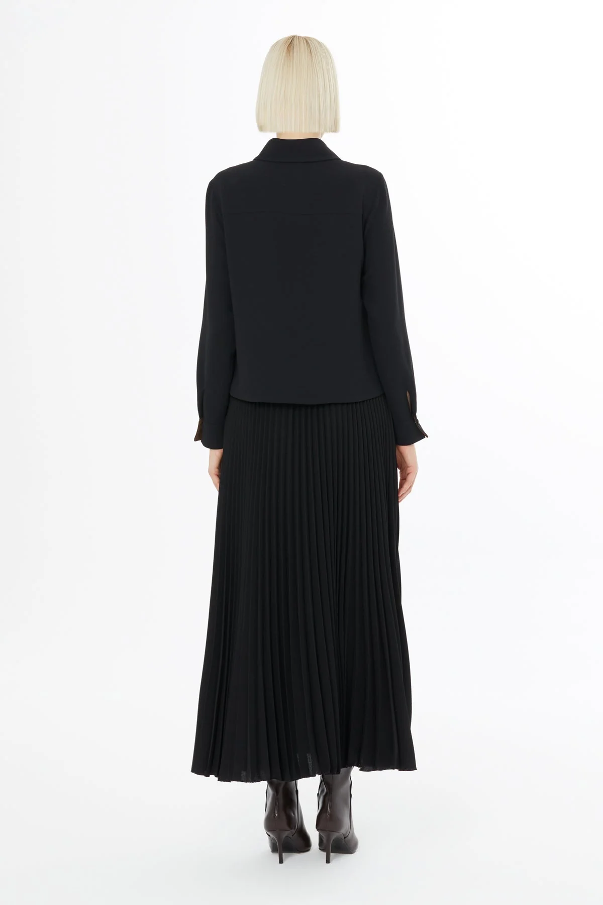 Black Suit with Pleated Skirt - Image 4