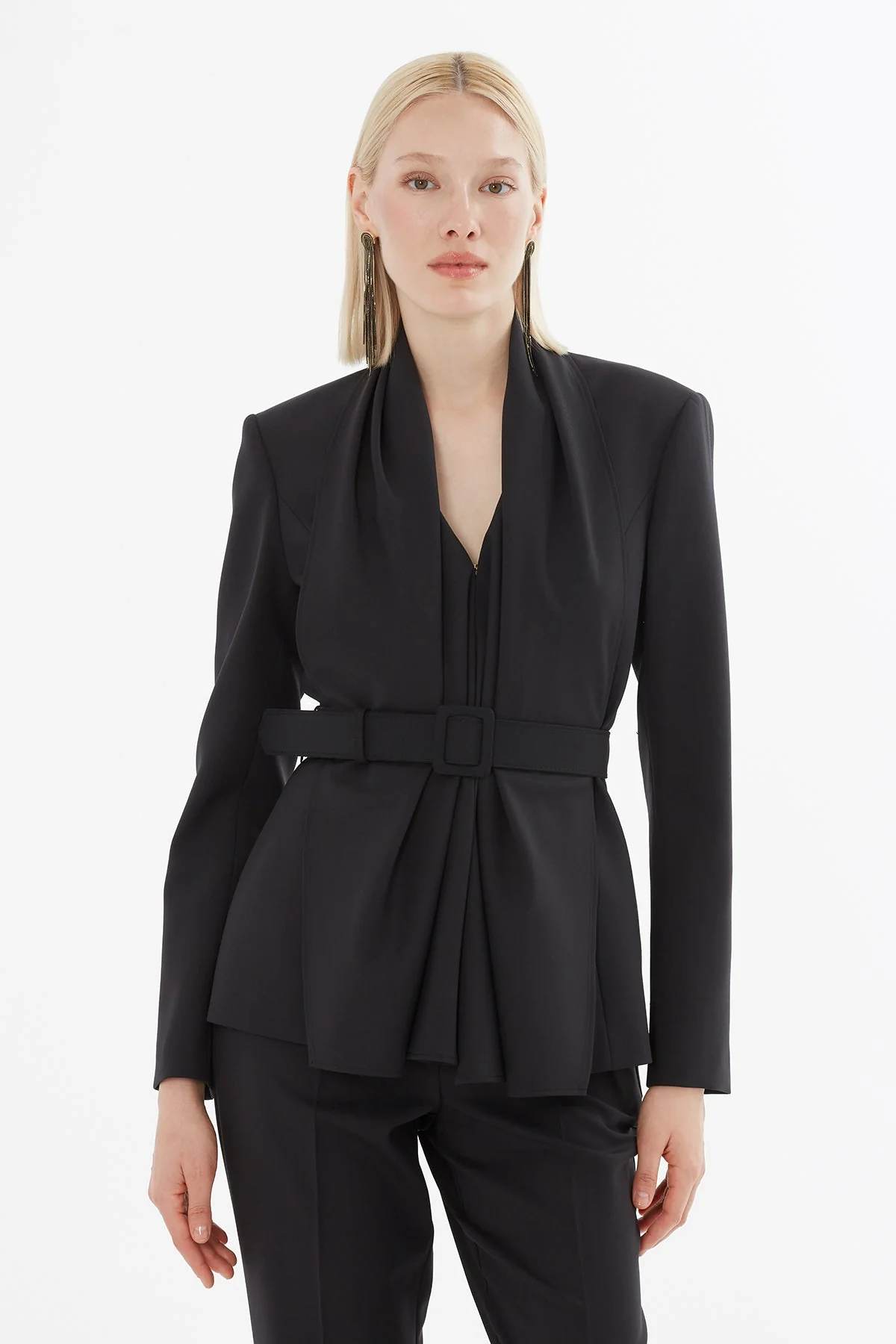 Black Suit with Shawl Collar Jacket - Image 2