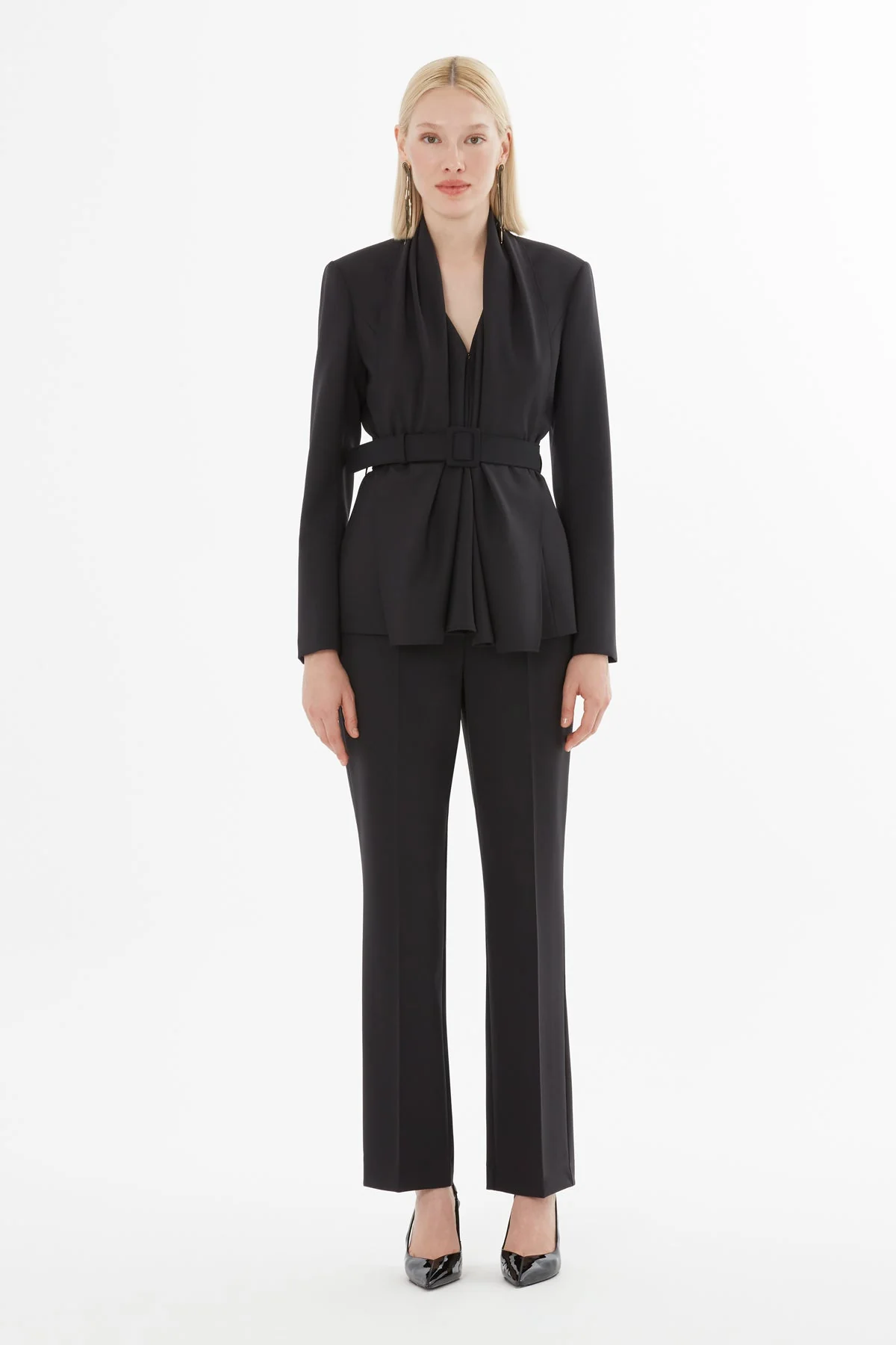 Black Suit with Shawl Collar Jacket - Image 3