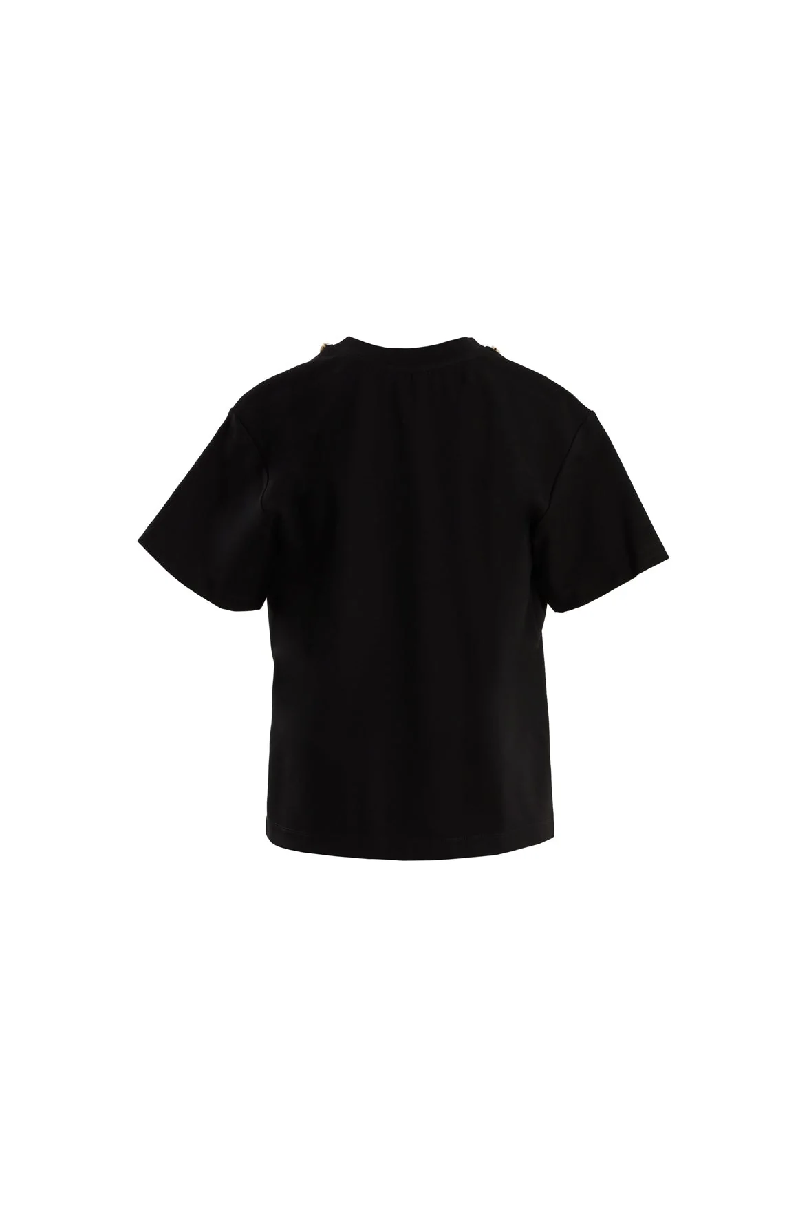 Black Topstitched Embroidered T-Shirt - Image 3