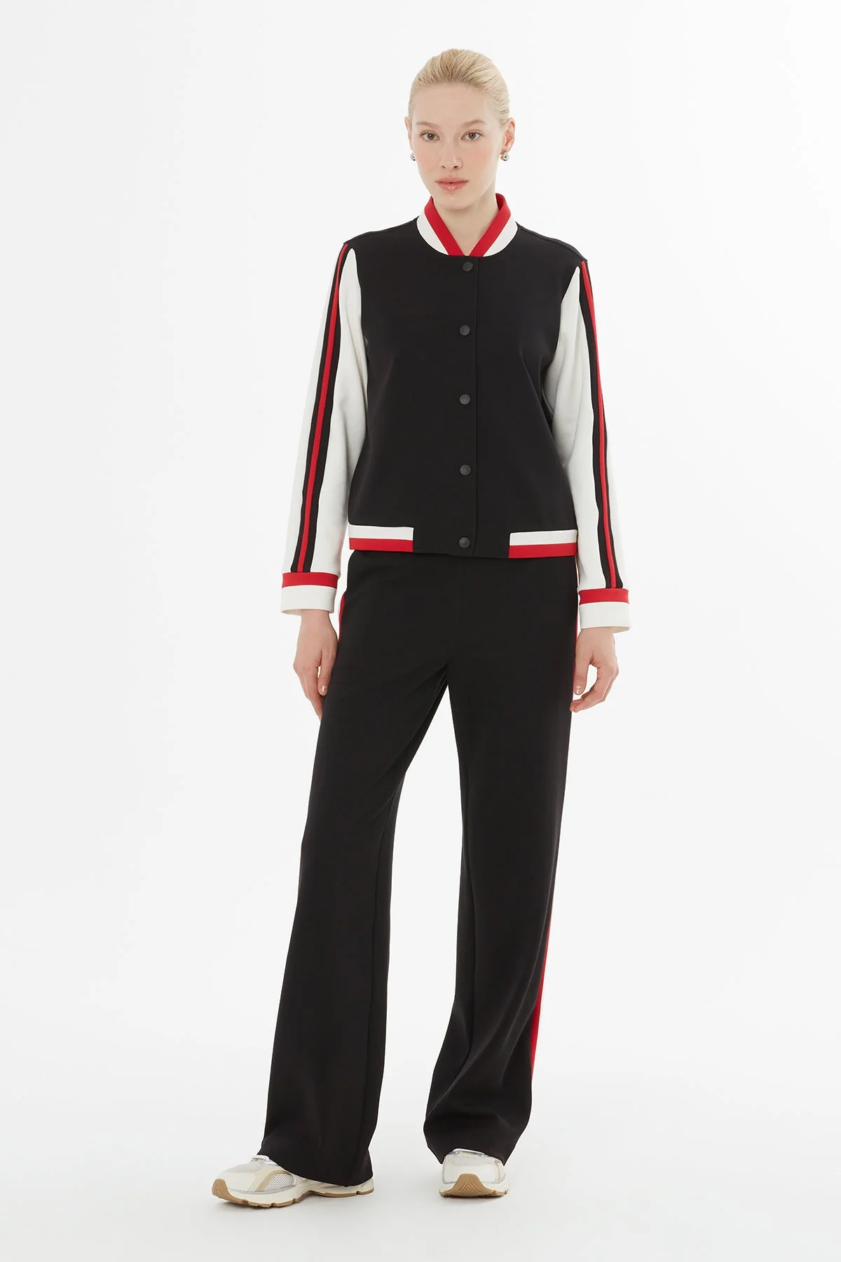 Black Tracksuit with Side Seam Trim