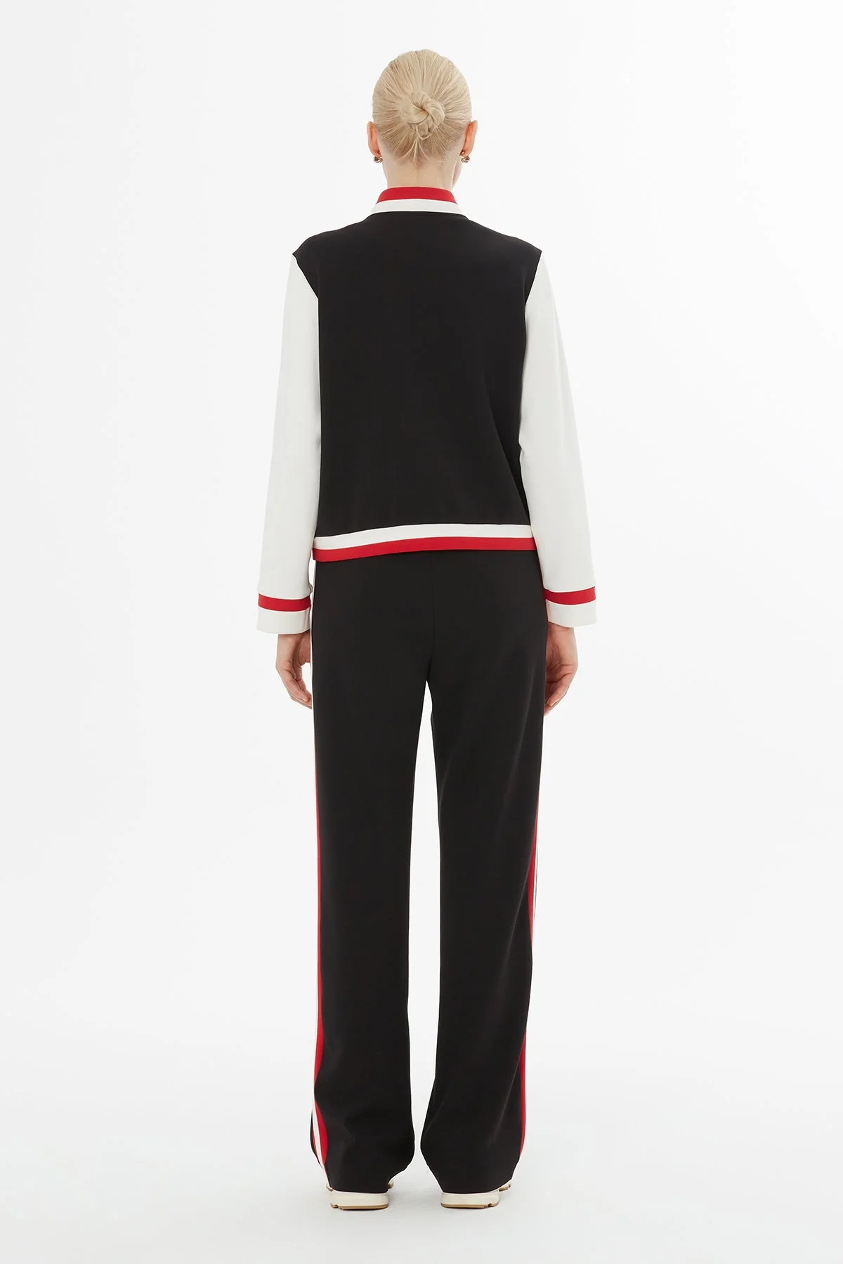 Black Tracksuit with Side Seam Trim - Image 5
