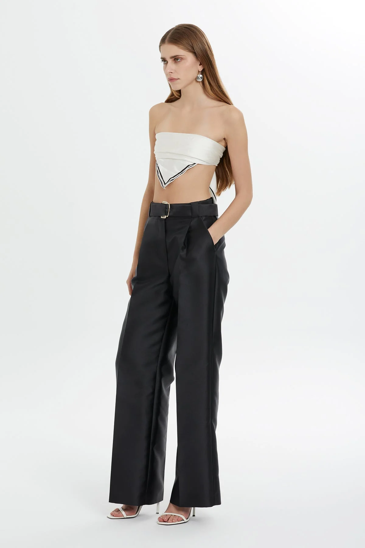 Black Trousers with Detachable Belt - Image 2