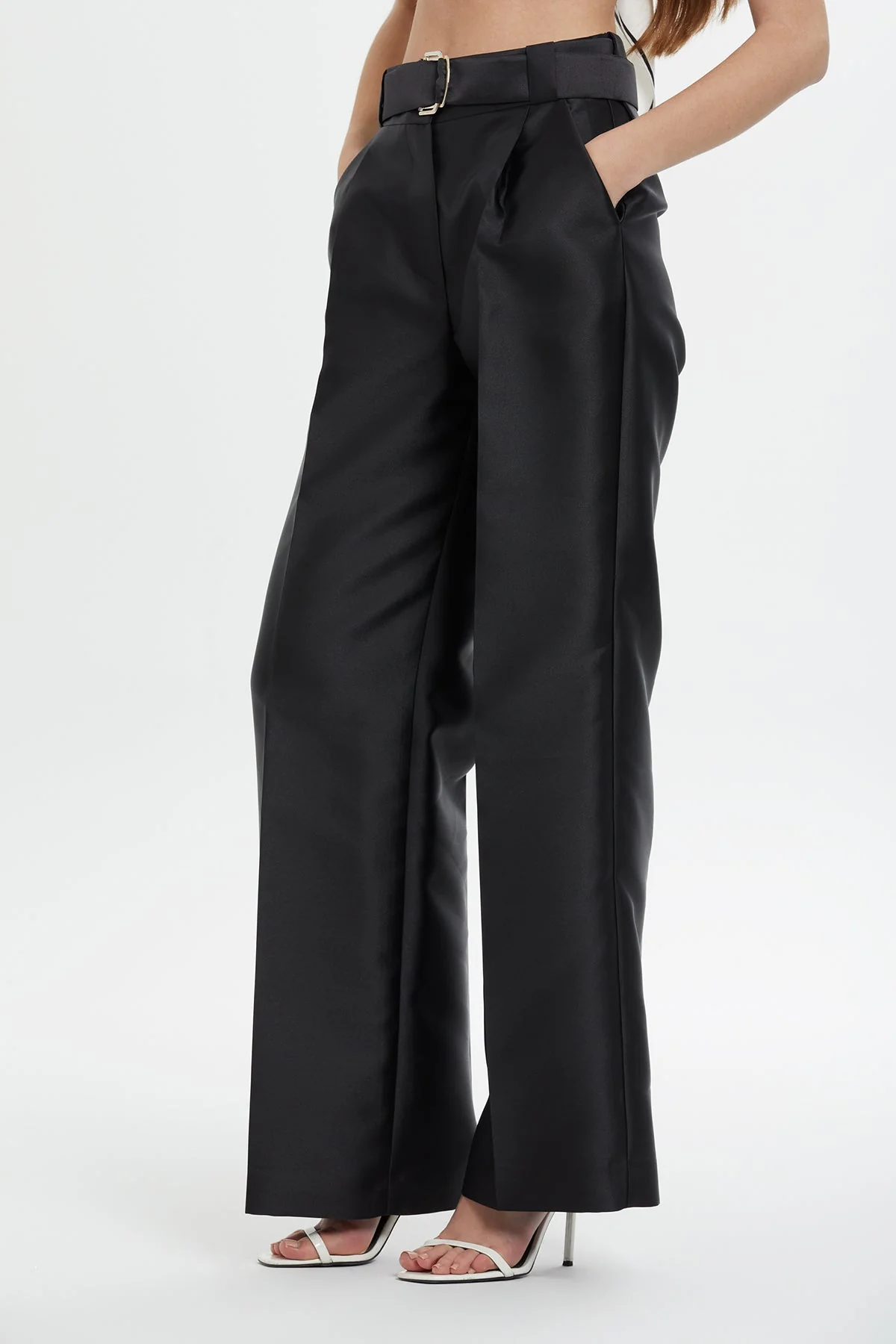 Black Trousers with Detachable Belt - Image 3