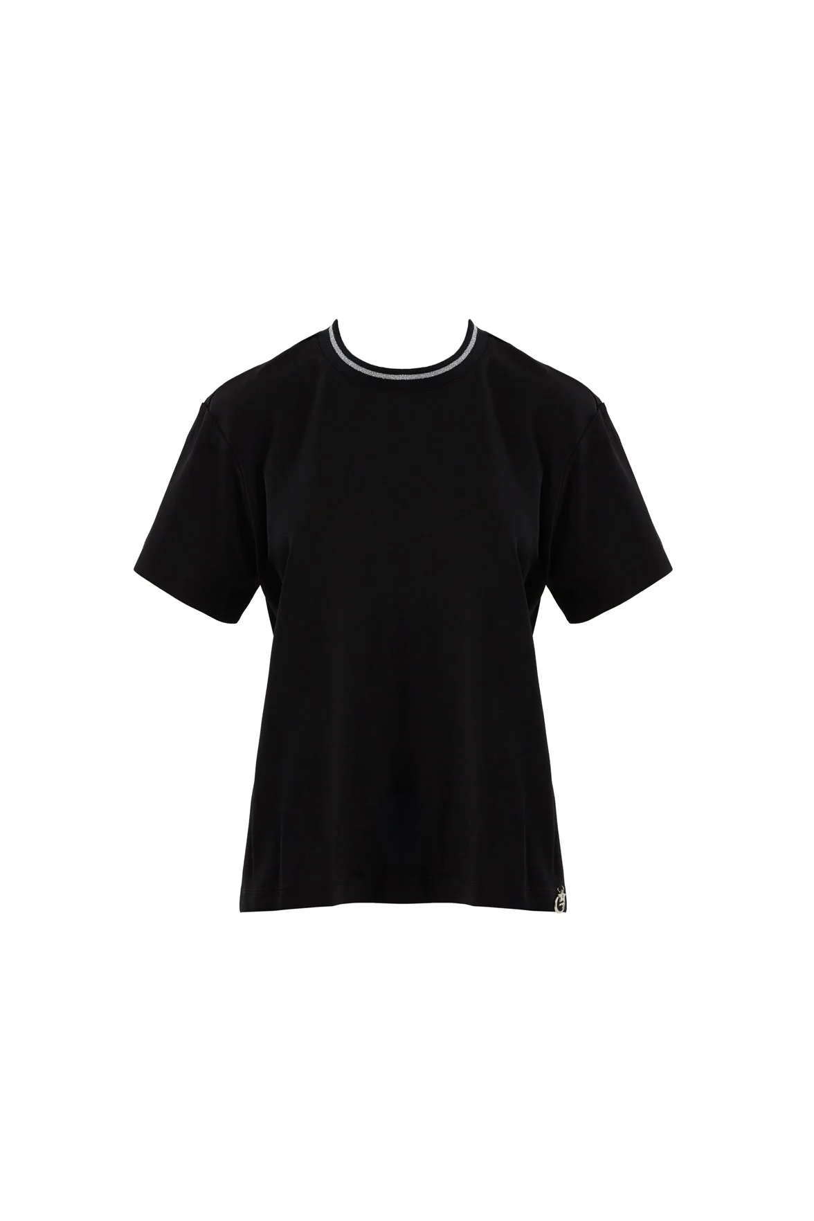 Black Tulle Detail T-Shirt