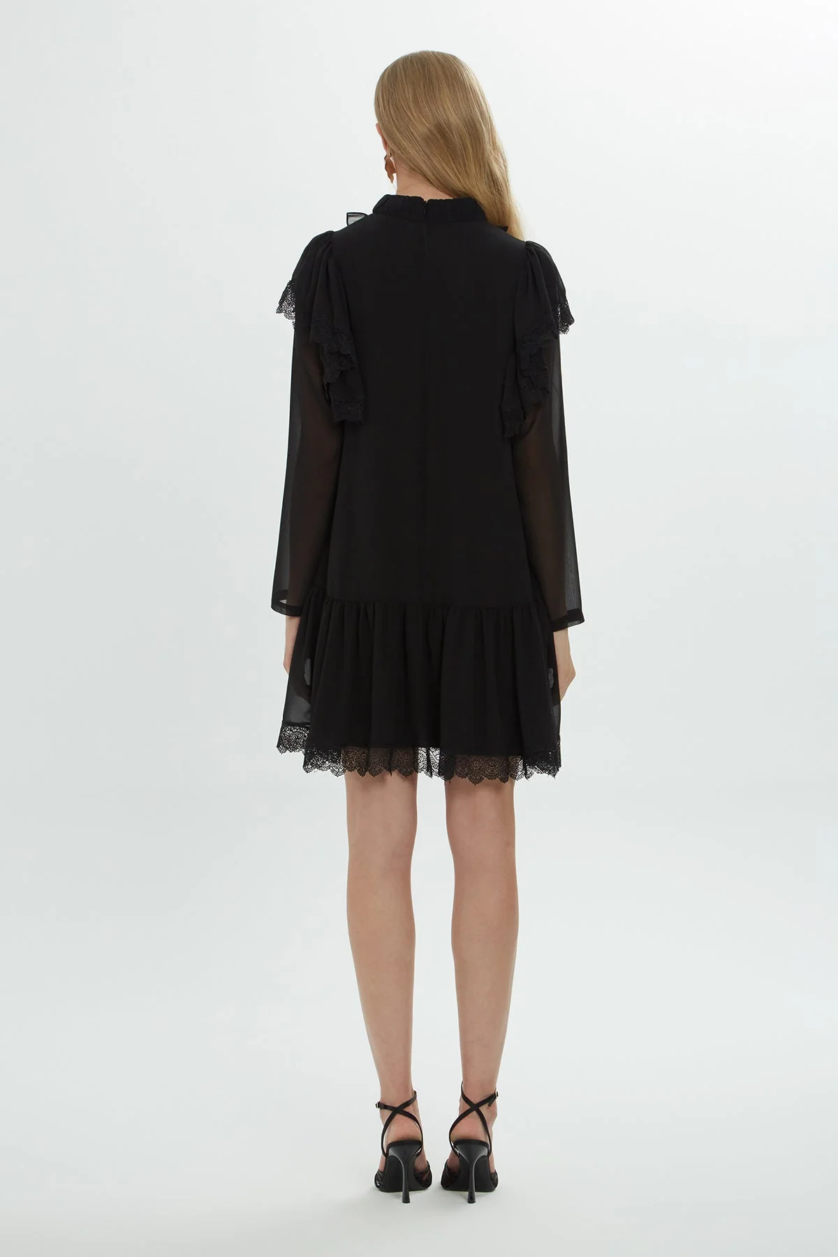 Black Tulle Mini Dress - Image 4