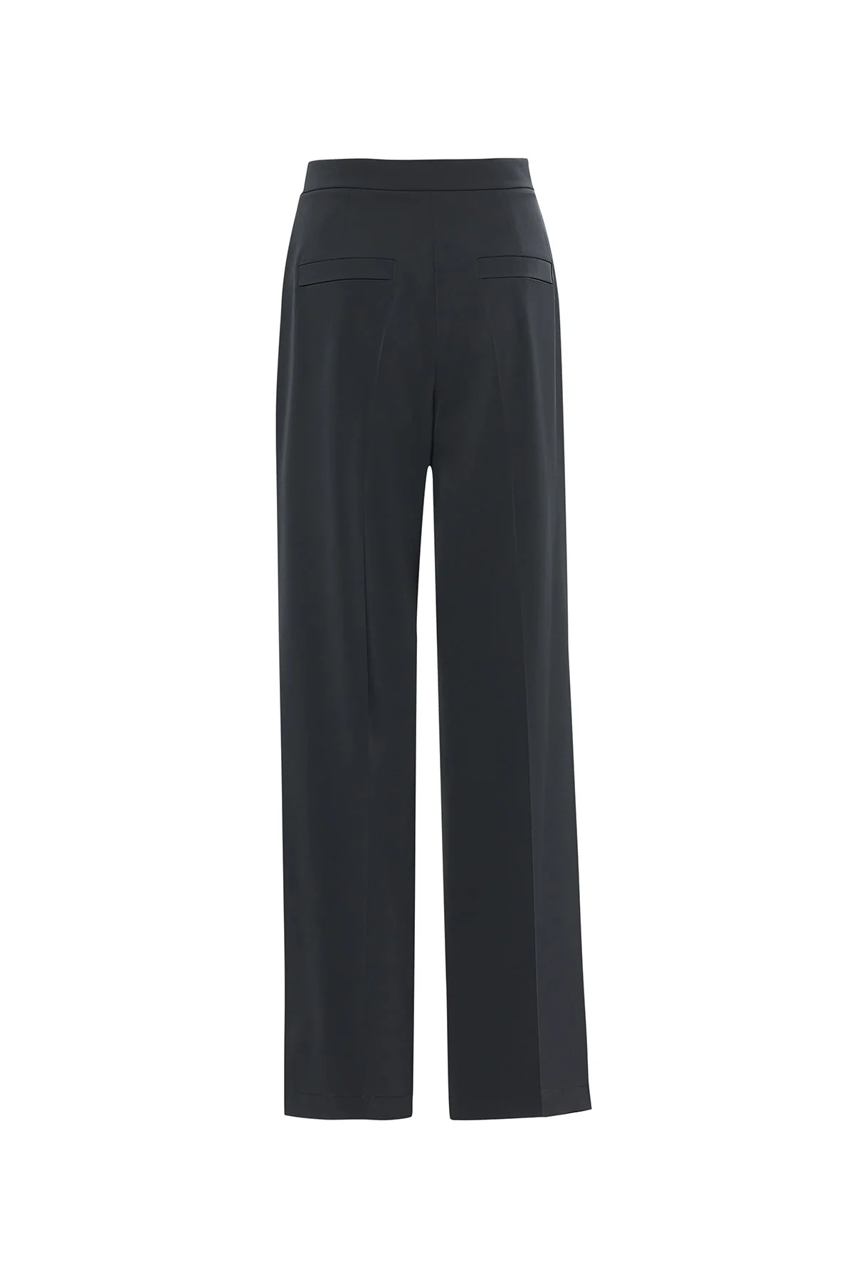 Black Wide-Leg Pleated Trousers - Image 3