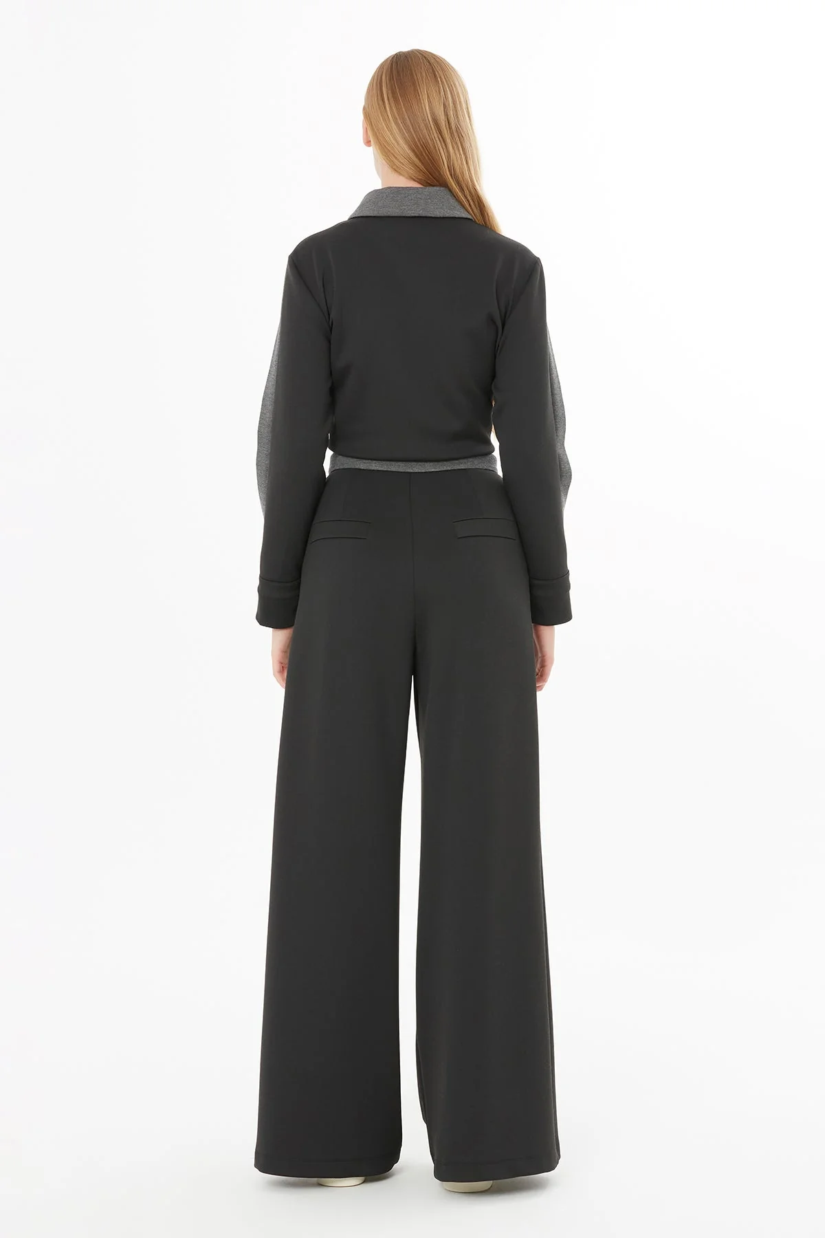Black Wide-Leg Sweatpants - Image 4