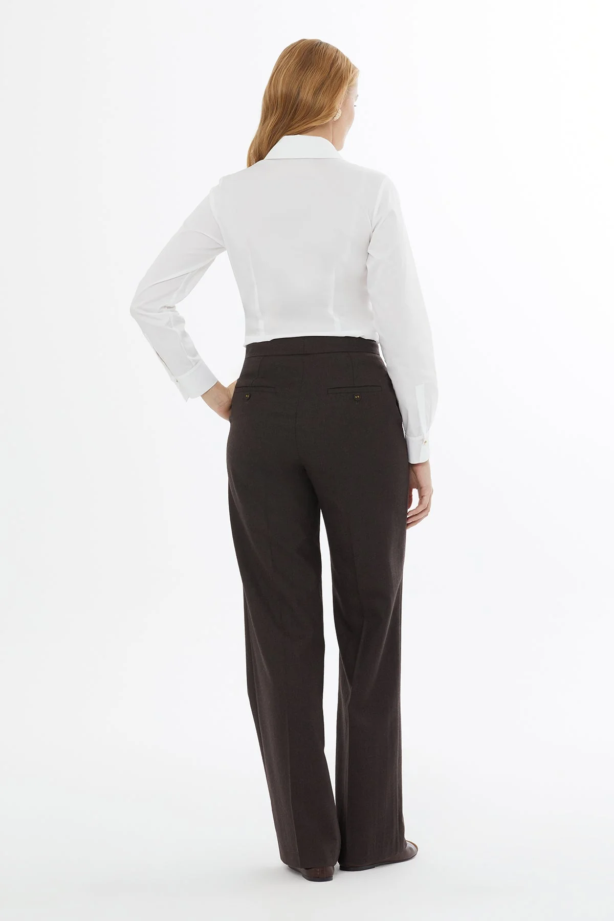 Black Wide Trousers with Buttons - Image 4