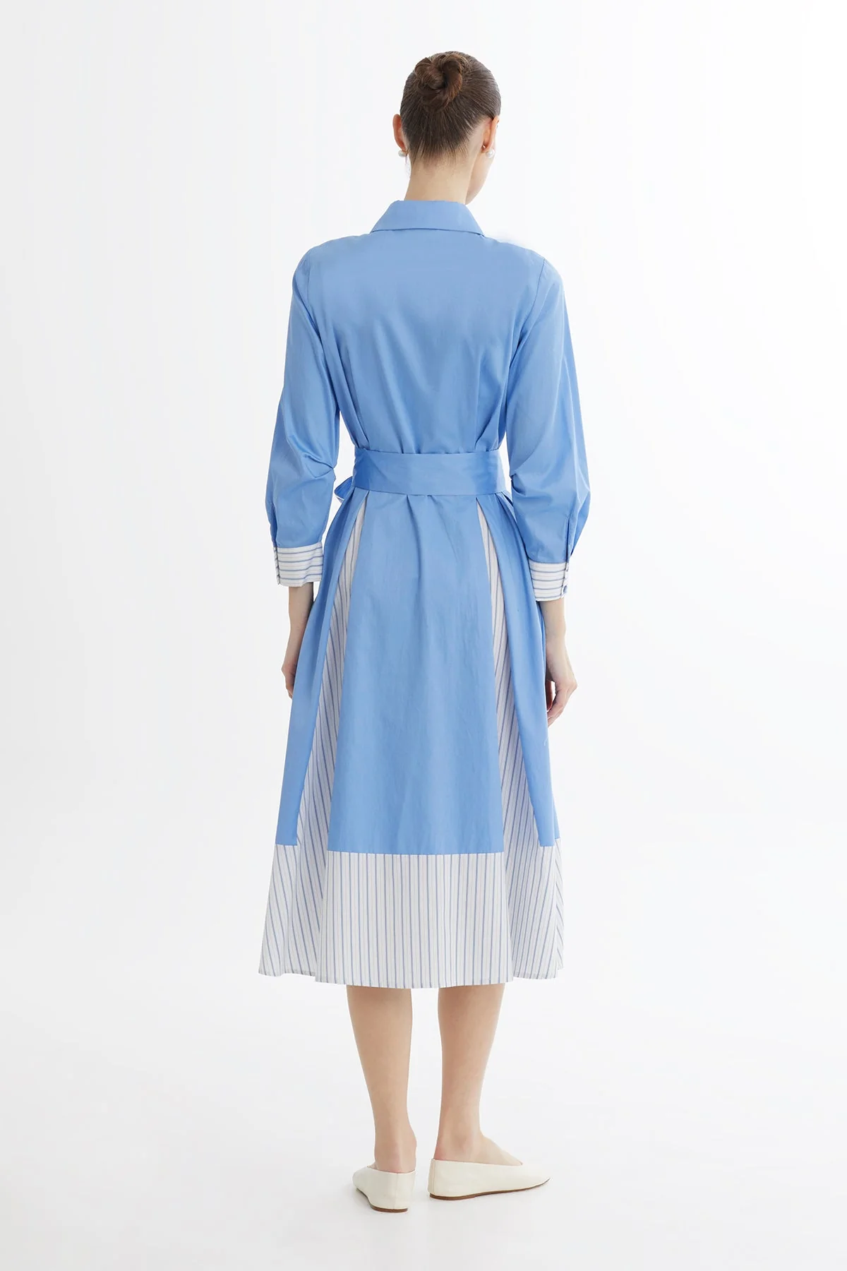 Blue Belted Shirt Dress - Image 3