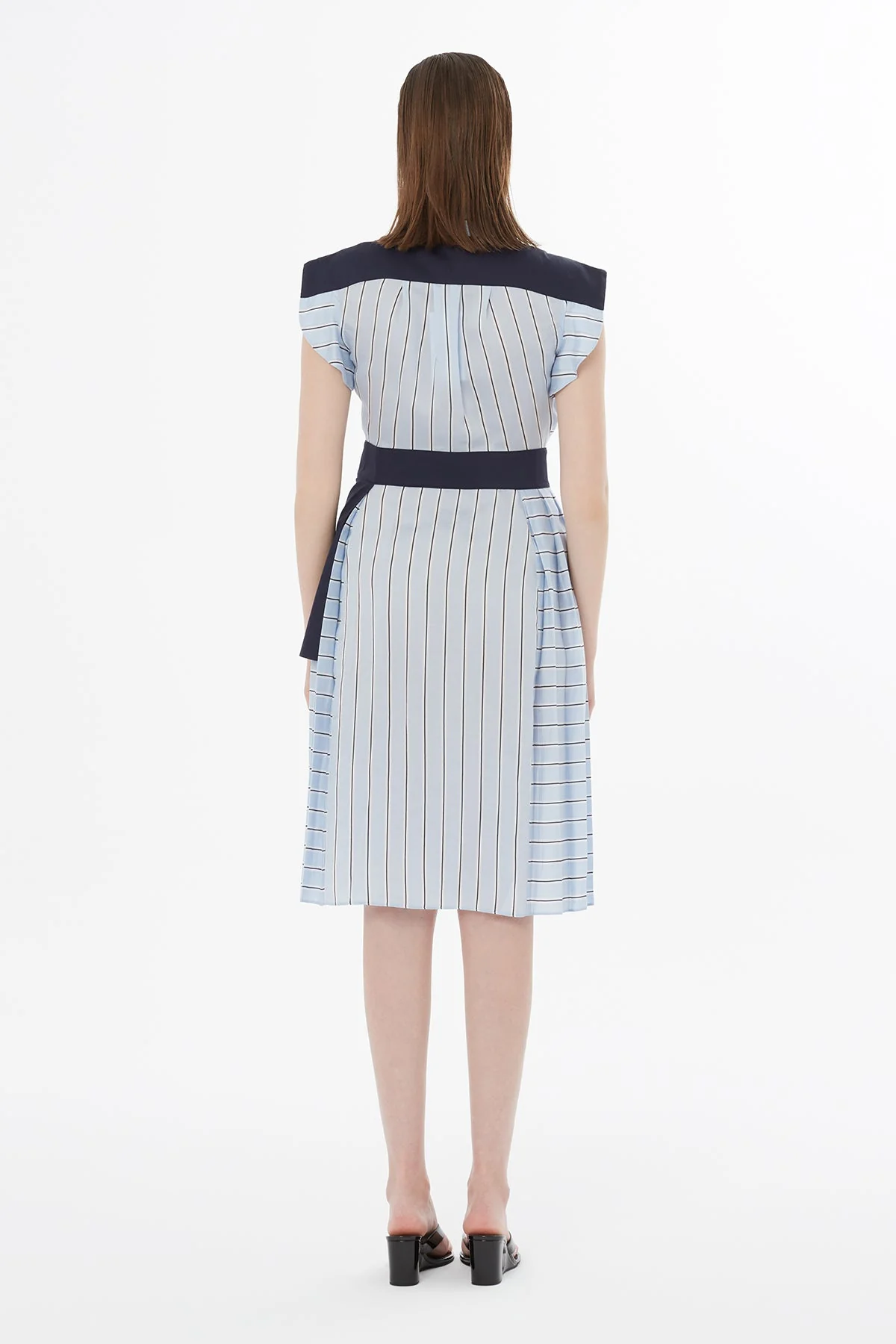 Blue Buckle Detail Unlined Dress - Image 5