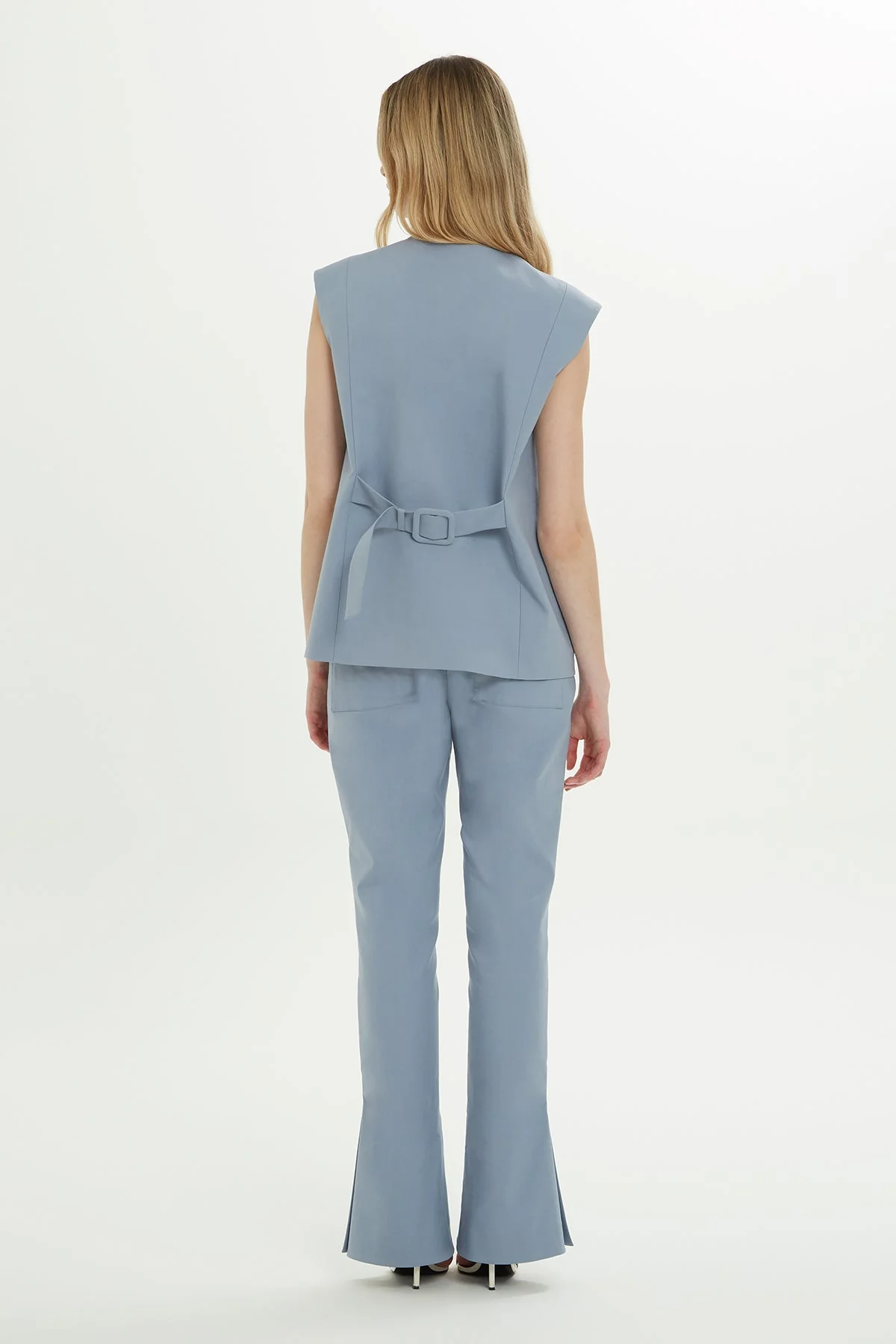 Blue Buckle-Detail Vest - Image 4