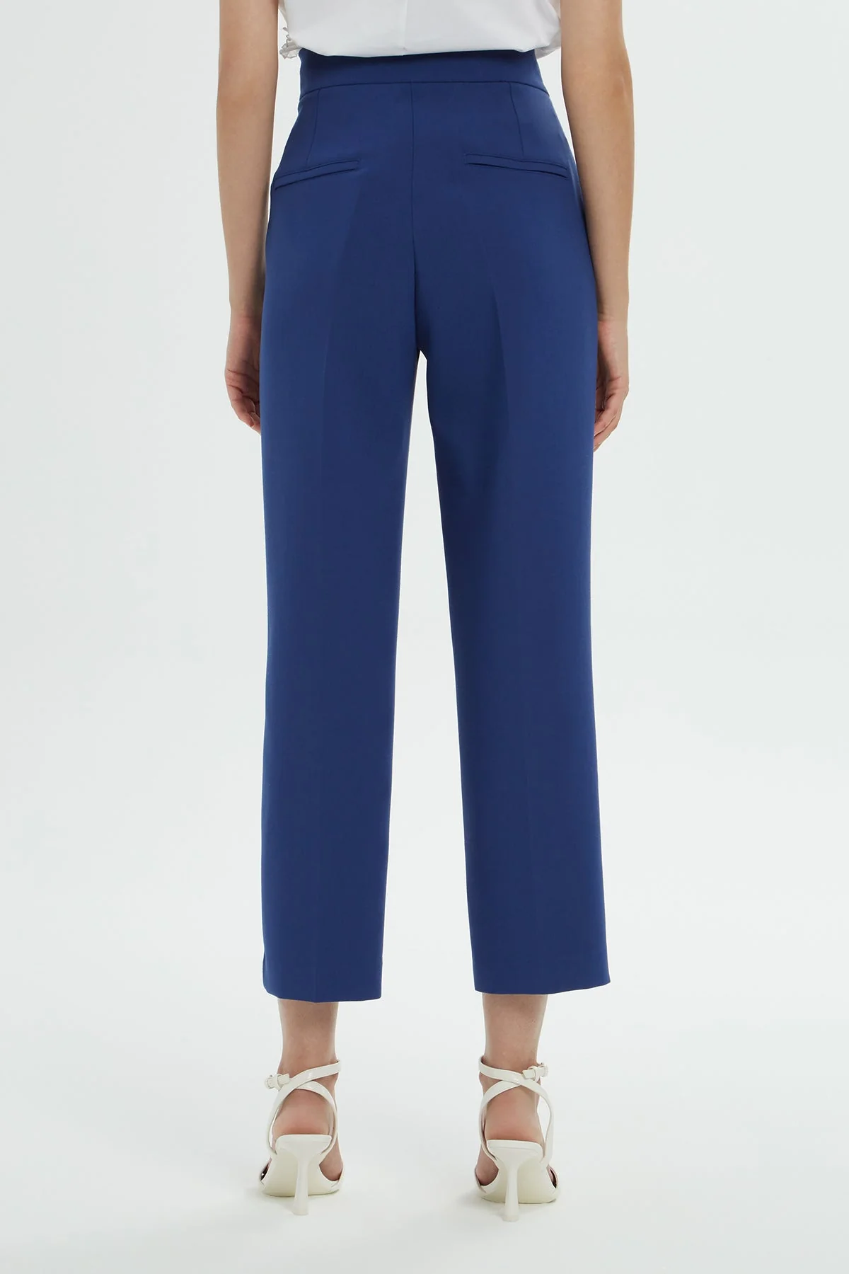 Blue Classic Pleated Pants - Image 4