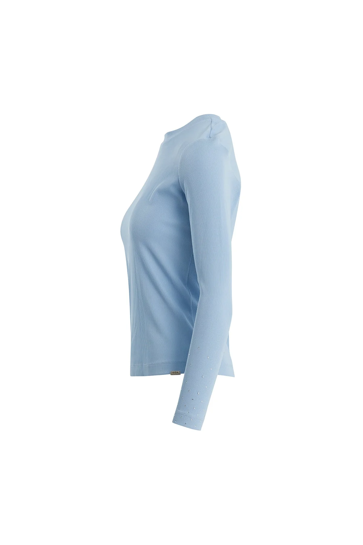 Blue Crystal Appliqué Detail Blouse - Image 2