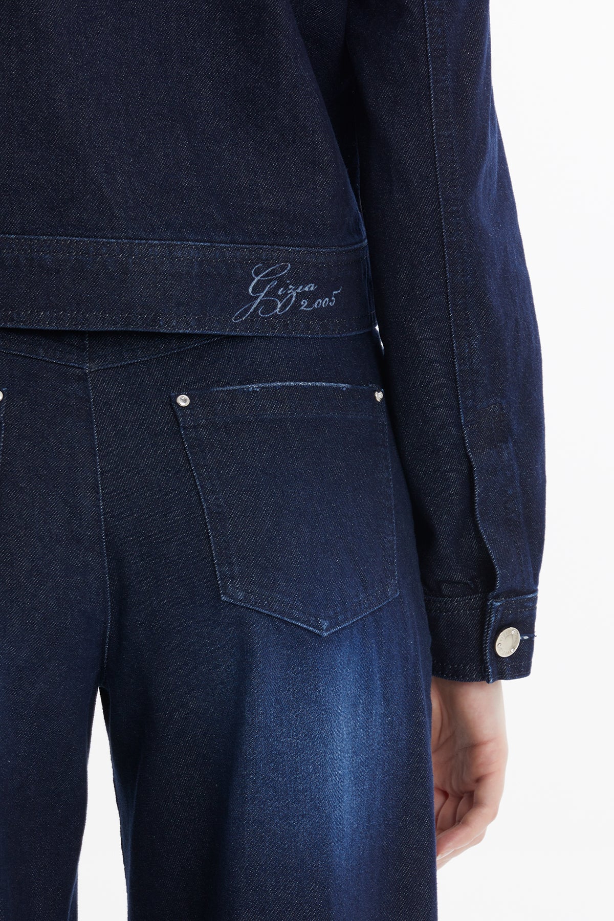 Blue Embroidered Denim Jacket - Image 4
