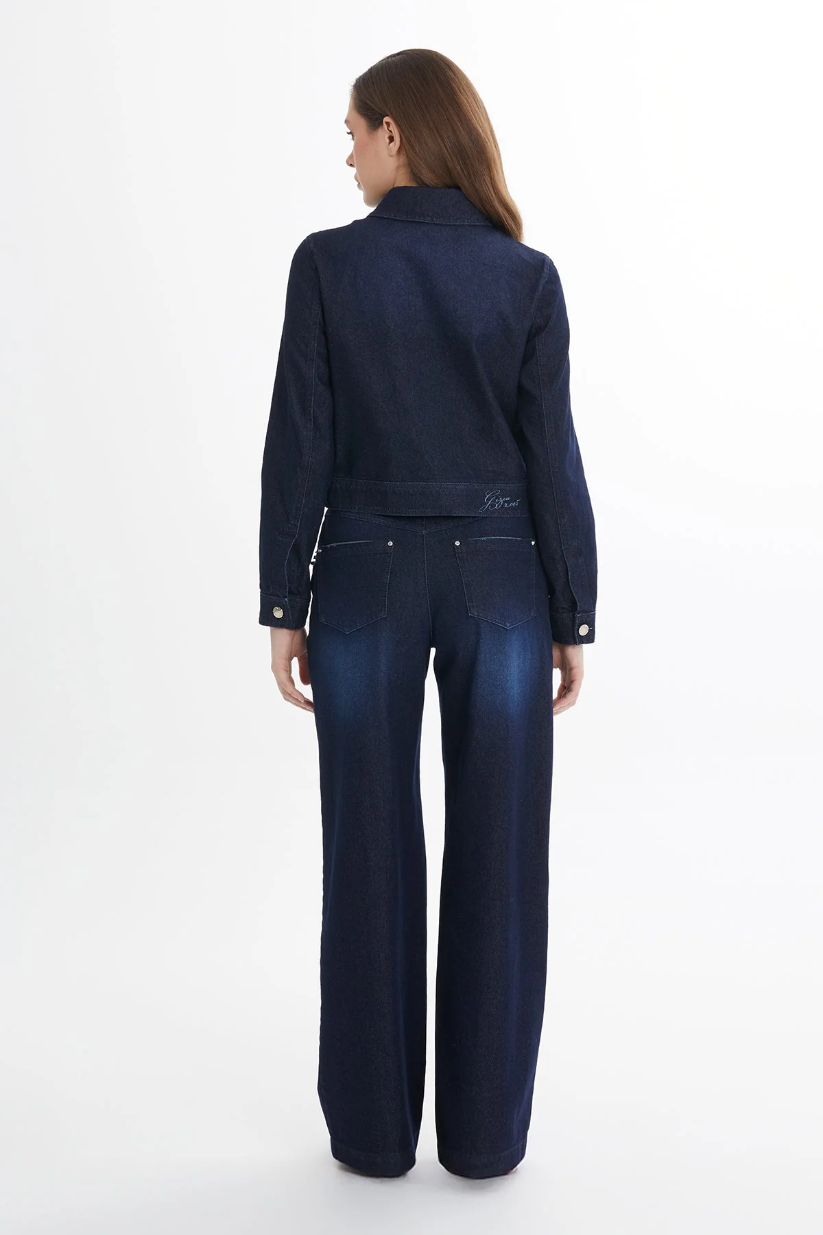 Blue Embroidered Denim Jacket - Image 5
