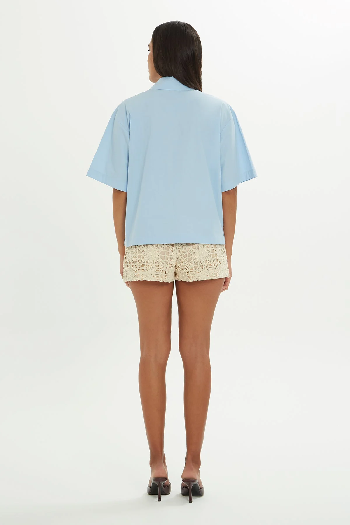 Blue Floral-Detail Cotton Shirt - Image 3