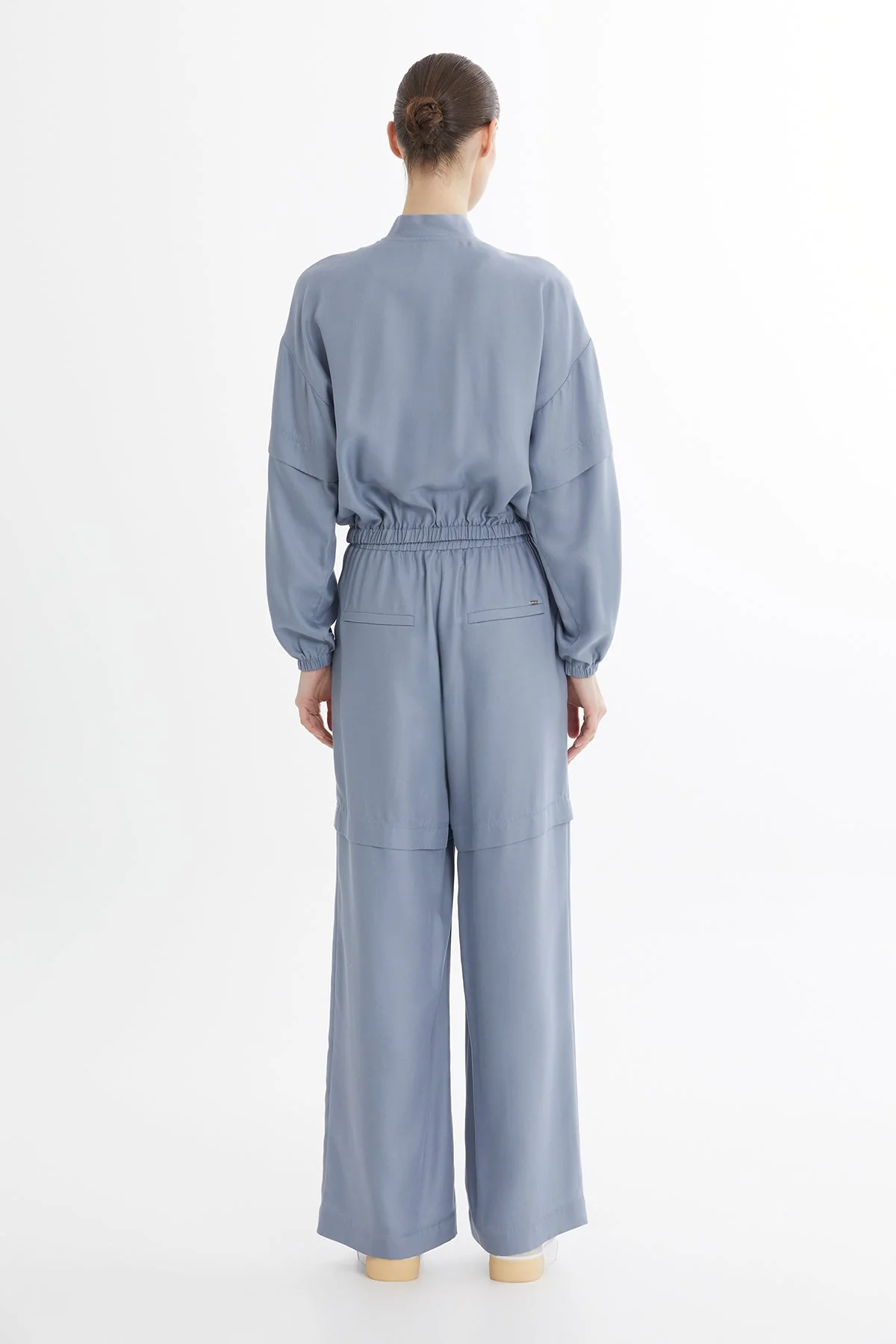 Blue Gathered Embroidered Sweat Set - Image 5