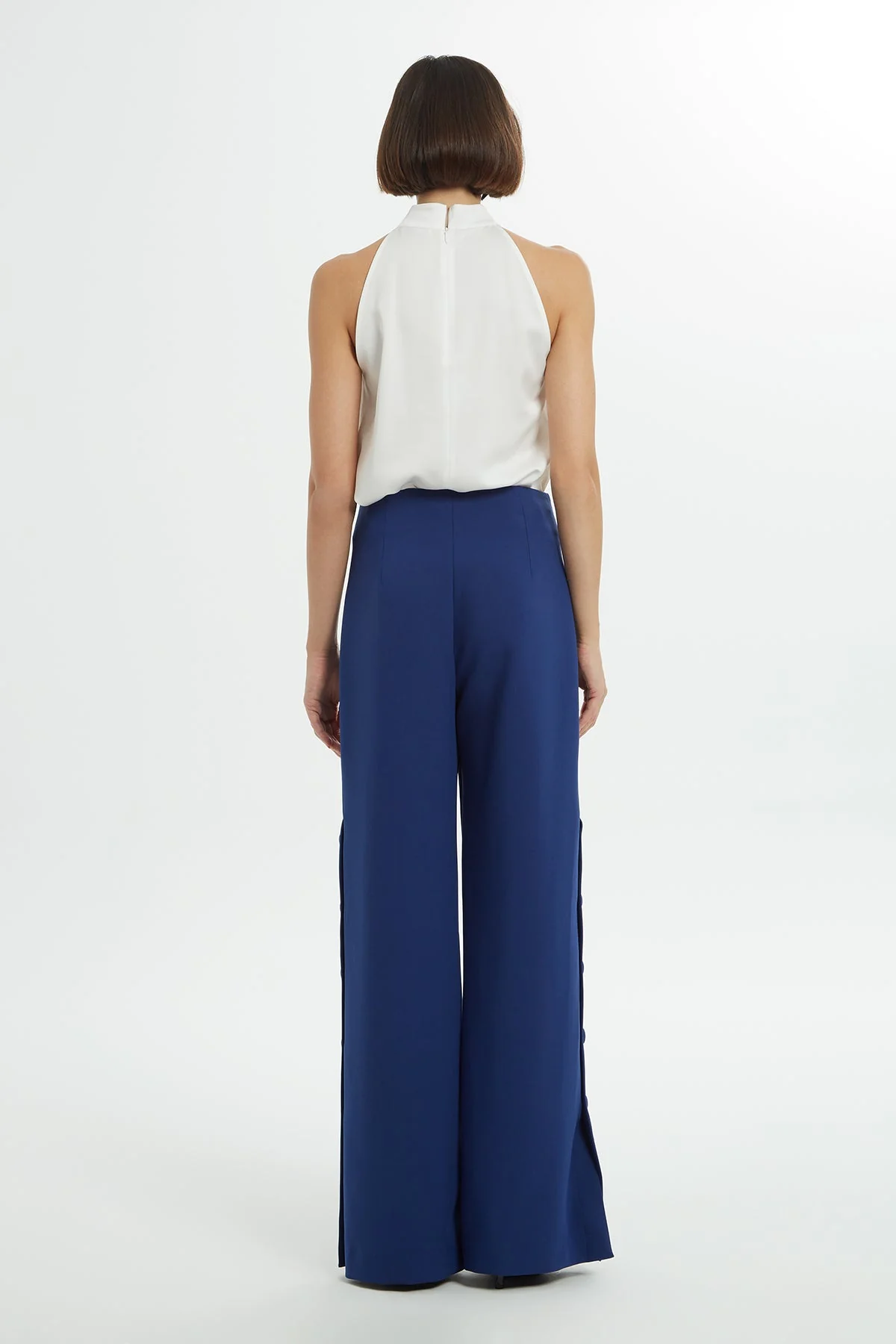 Blue High-Waist Palazzo Pants - Image 4