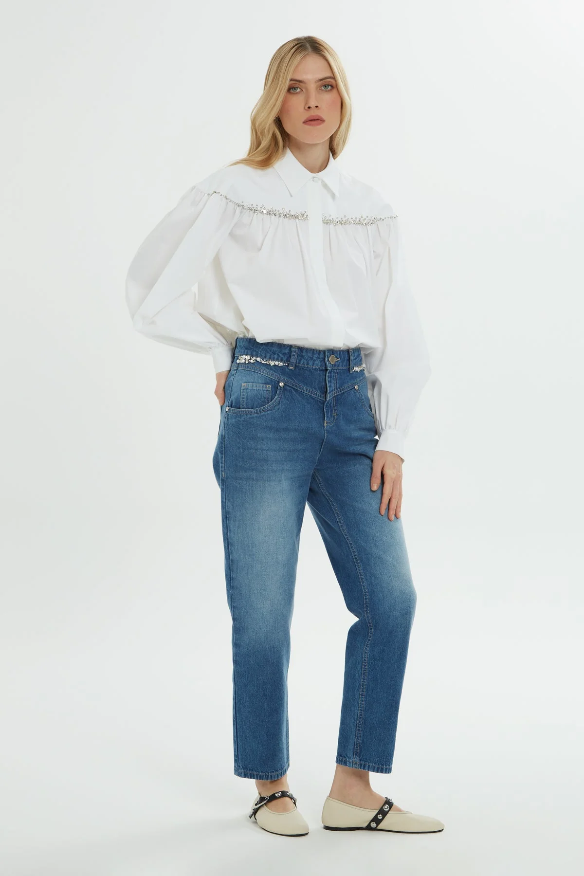 Blue Jacron Regular Detailed Jeans - Image 4